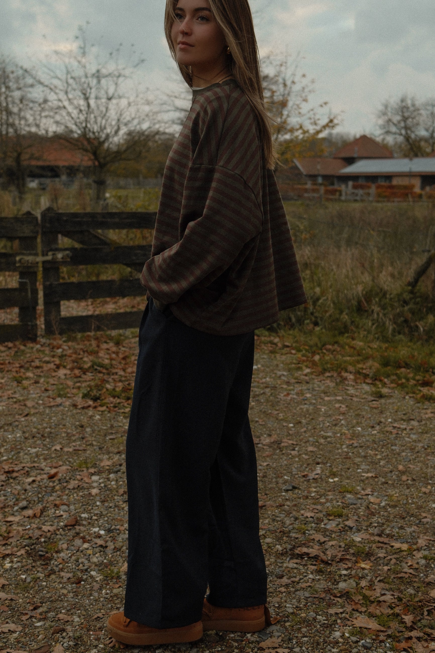 MEES SWEATER GREEN/BROWN