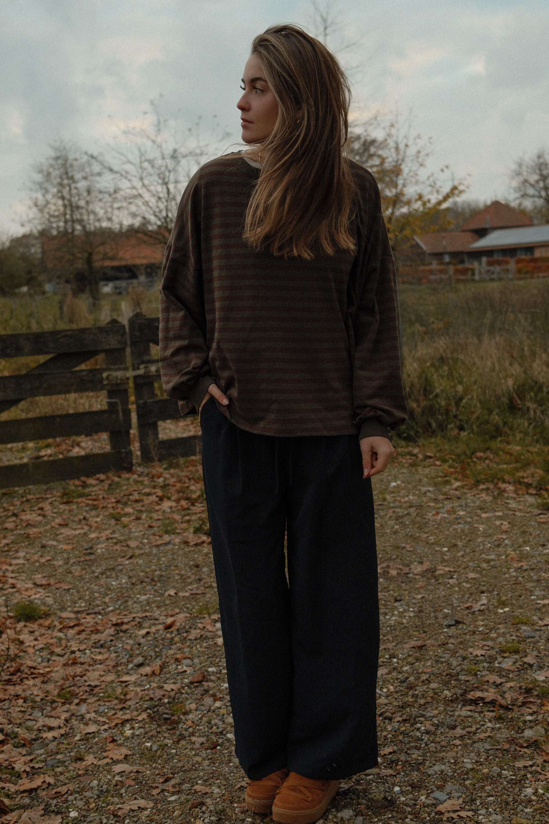 MEES SWEATER GREEN/BROWN