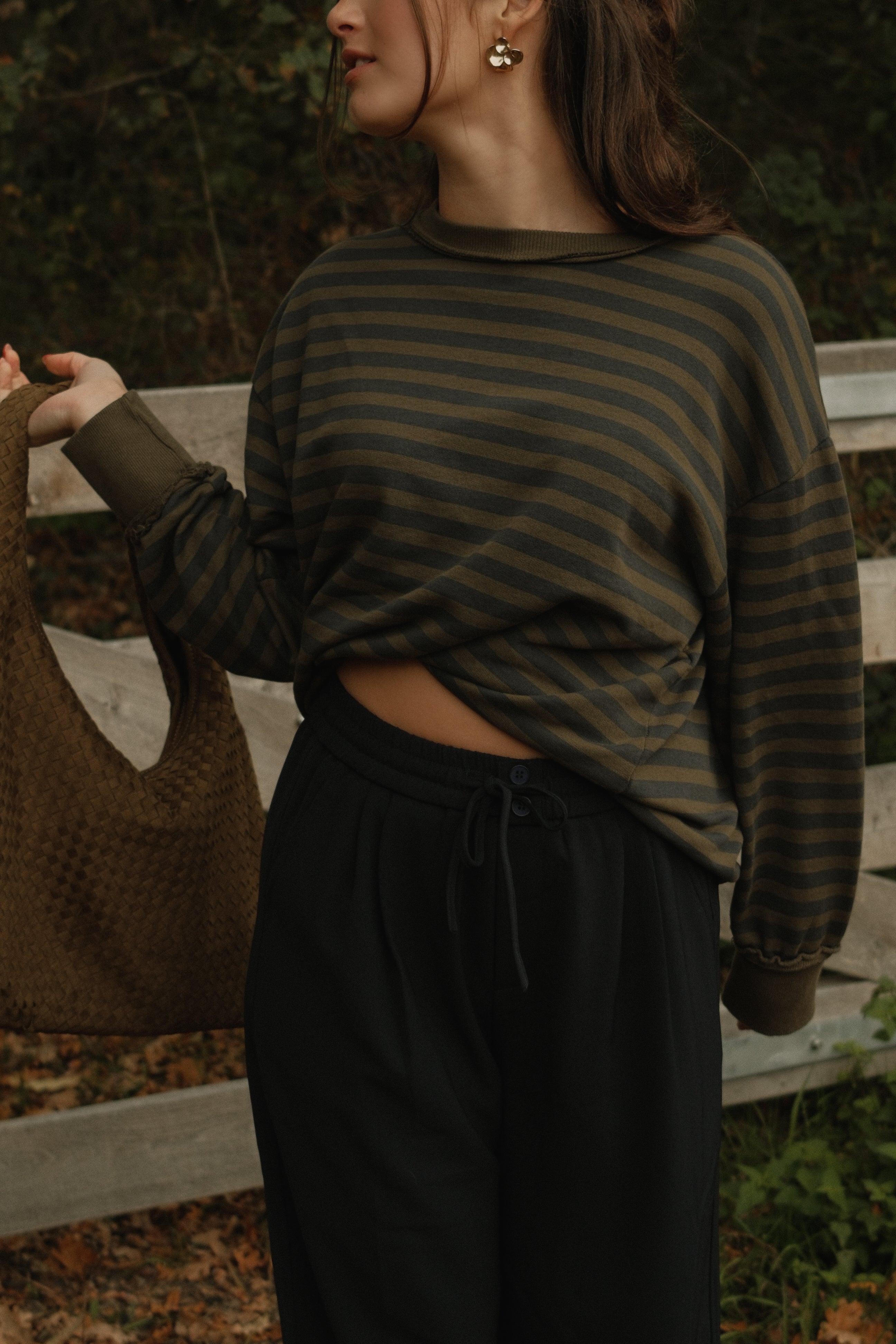 THE RETRO STRIPE SWEATER GREEN