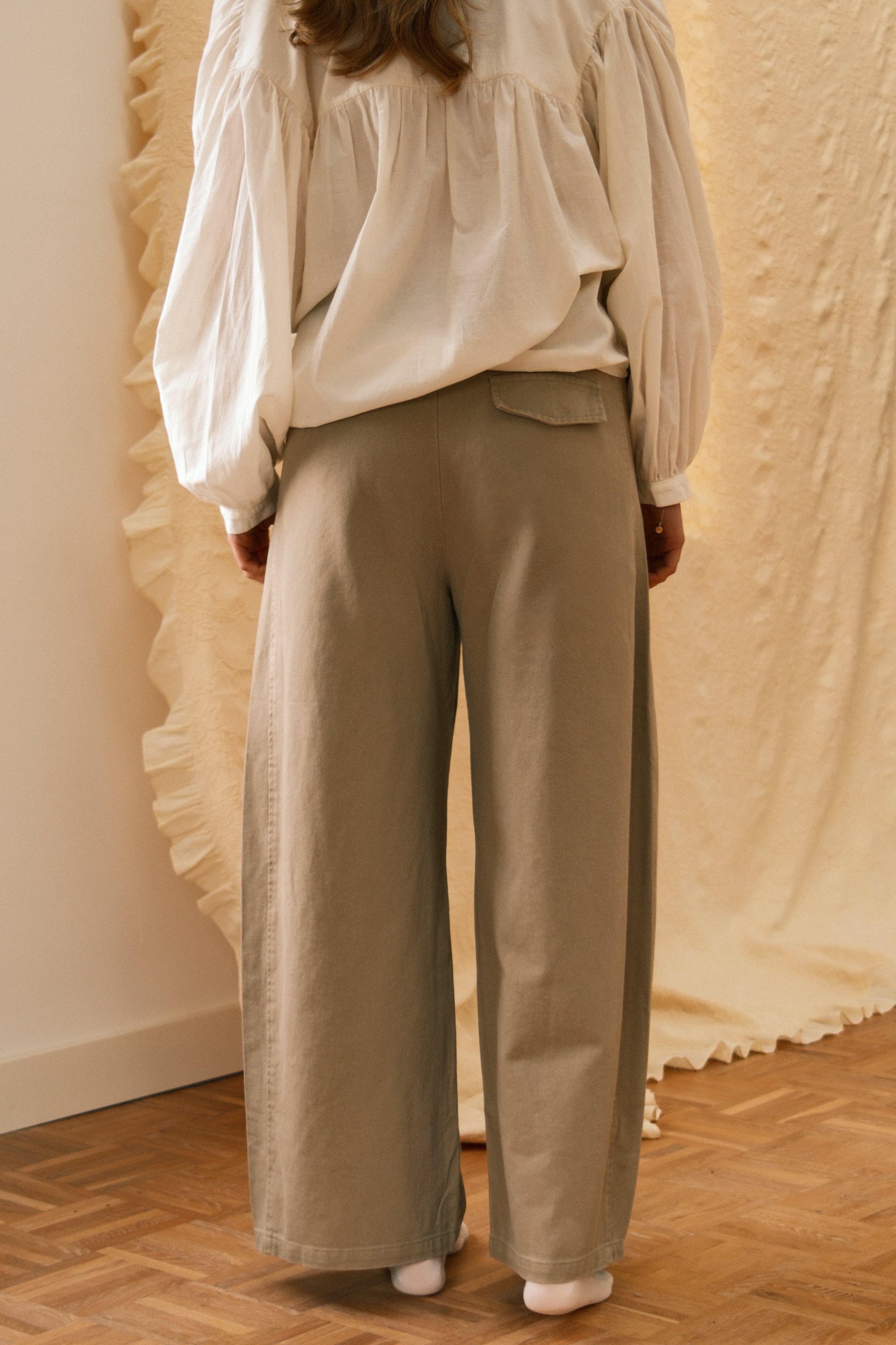 COTTON BALLOON PANTS TAUPE