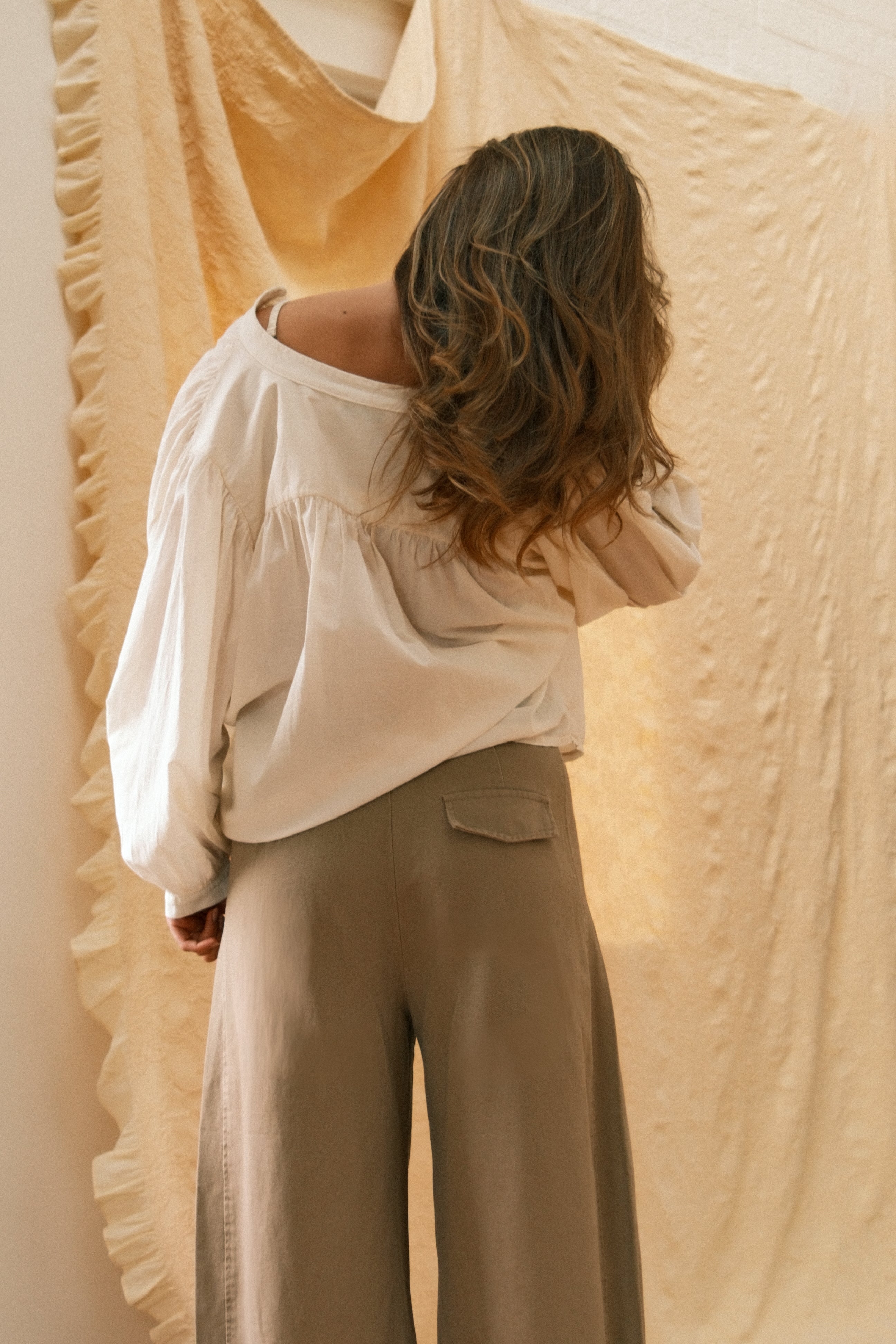 COTTON BALLOON PANTS TAUPE