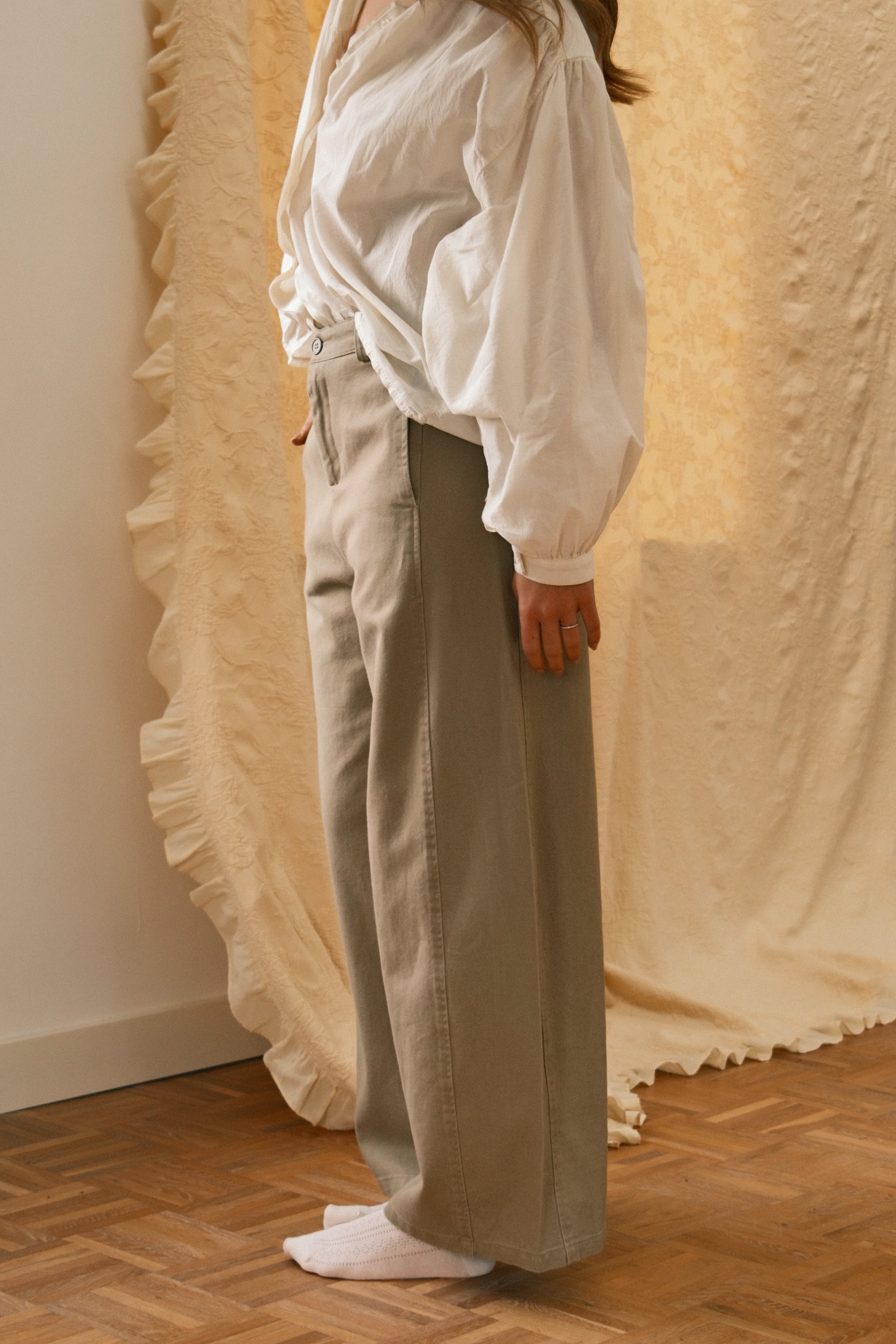 COTTON BALLOON PANTS TAUPE