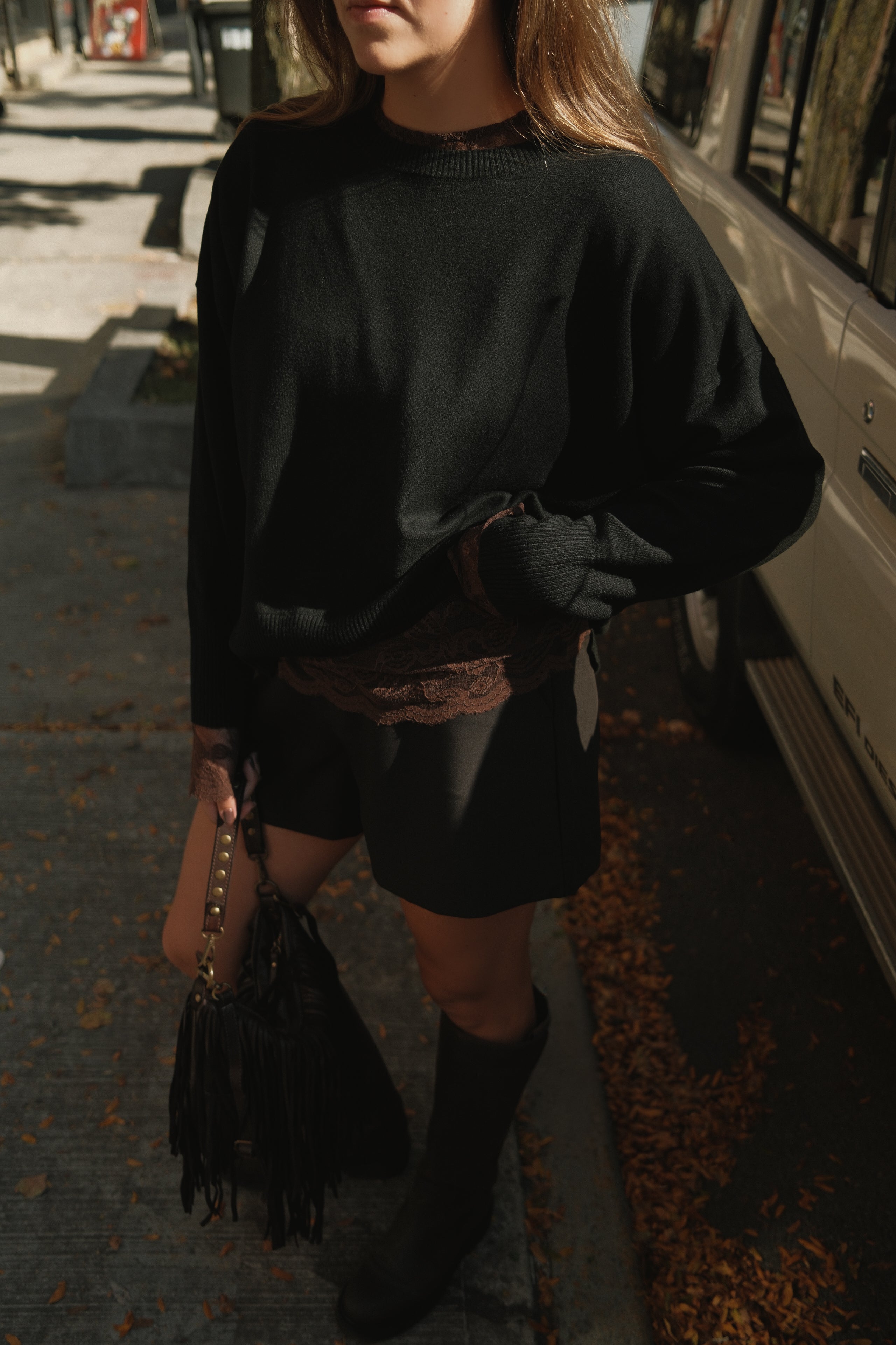 OUR FAVORITE LACE TOP CHOCO