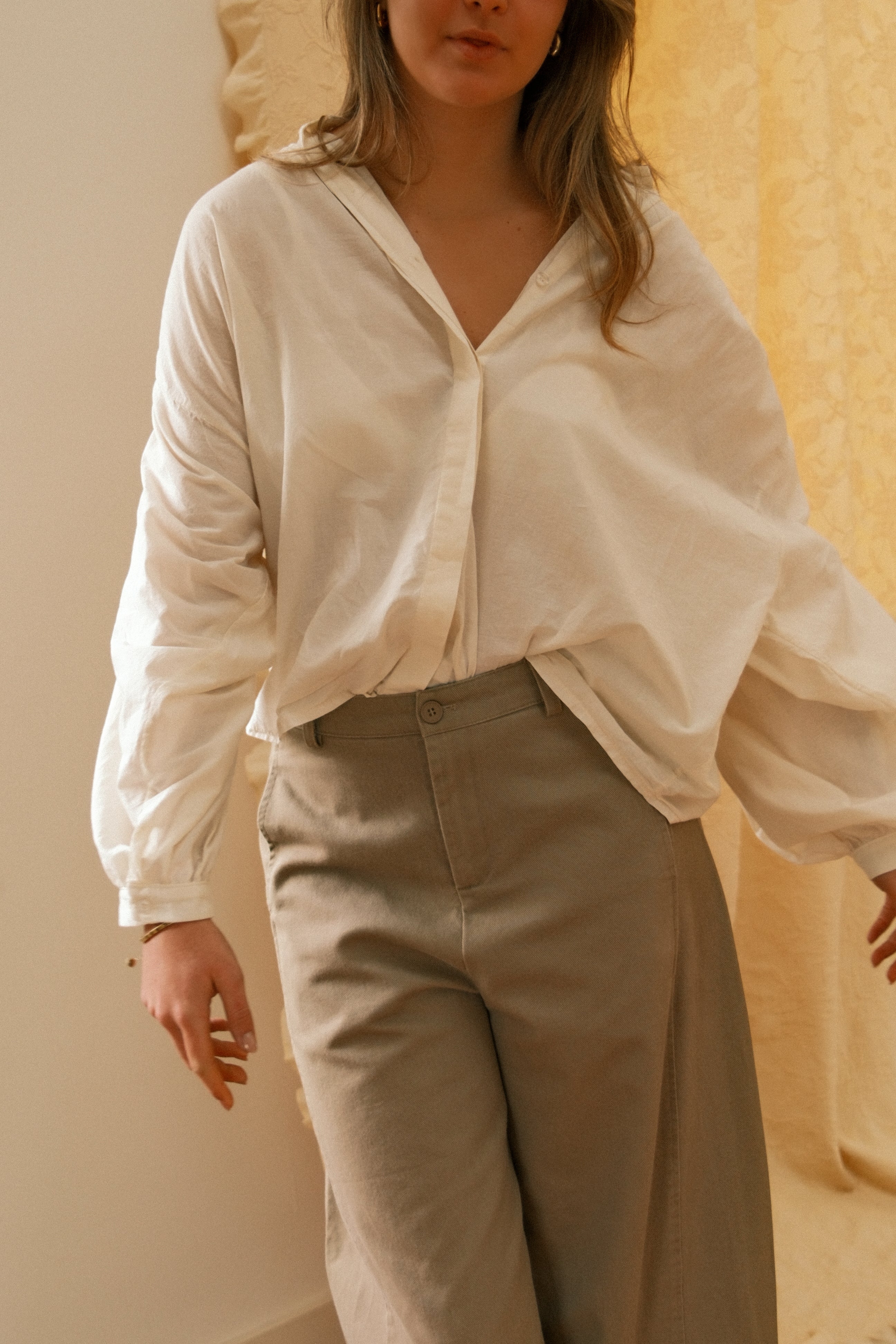COTTON BALLOON PANTS TAUPE