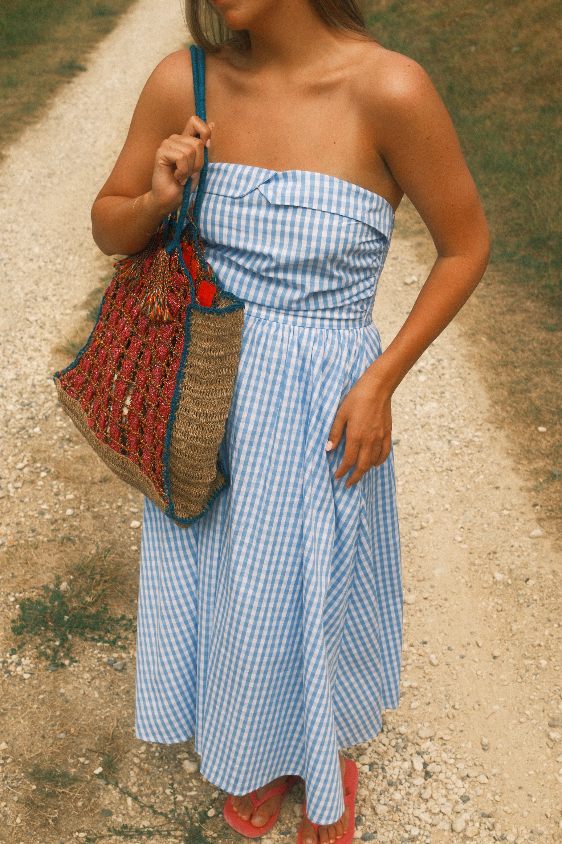 BLOCKED HOLLY DRESS BLUE
