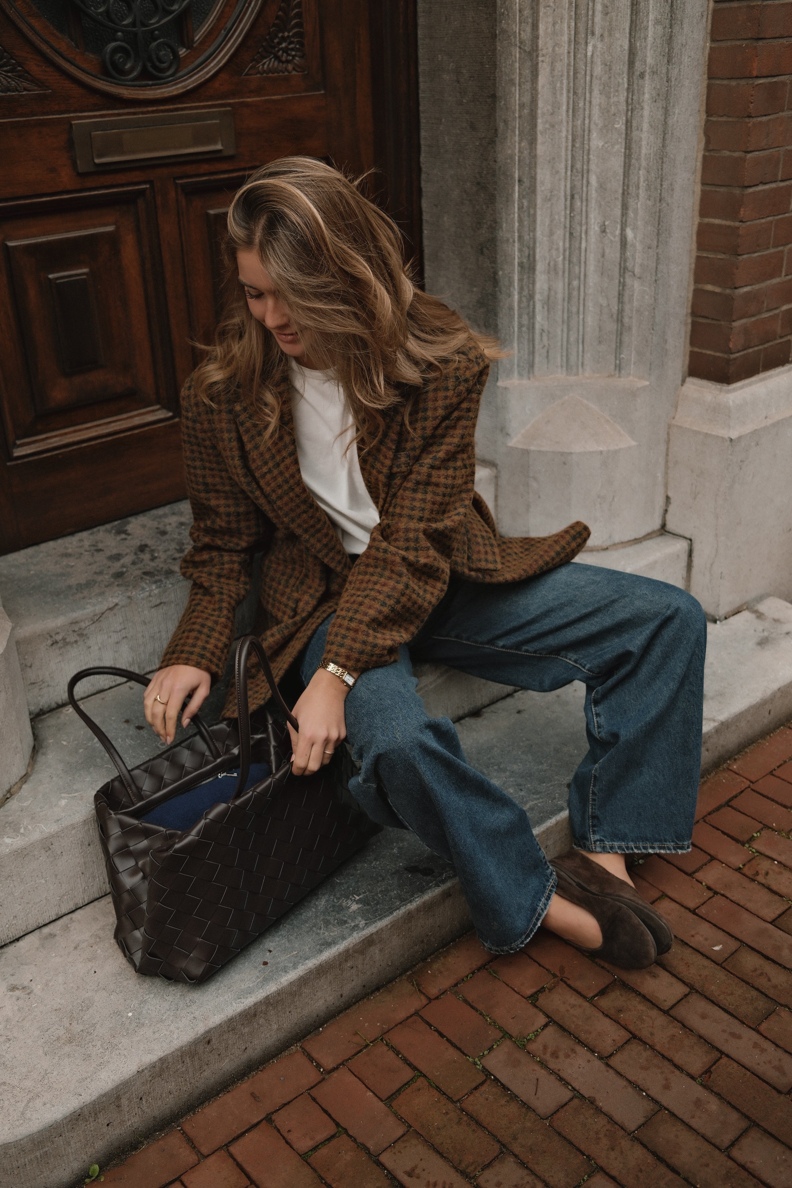 OVERSIZED CHECKED WOOLMIX BLAZER