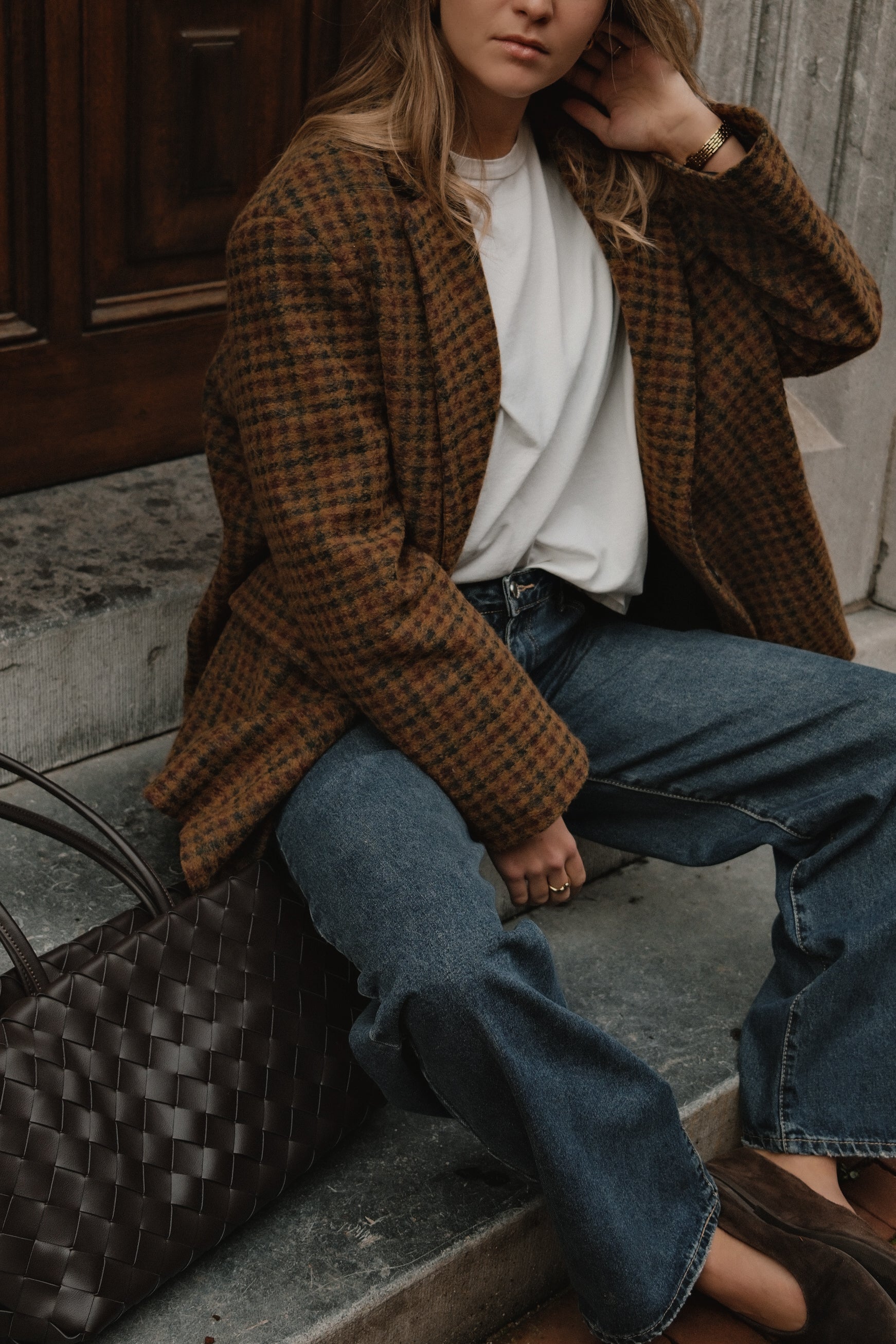 OVERSIZED CHECKED WOOLMIX BLAZER