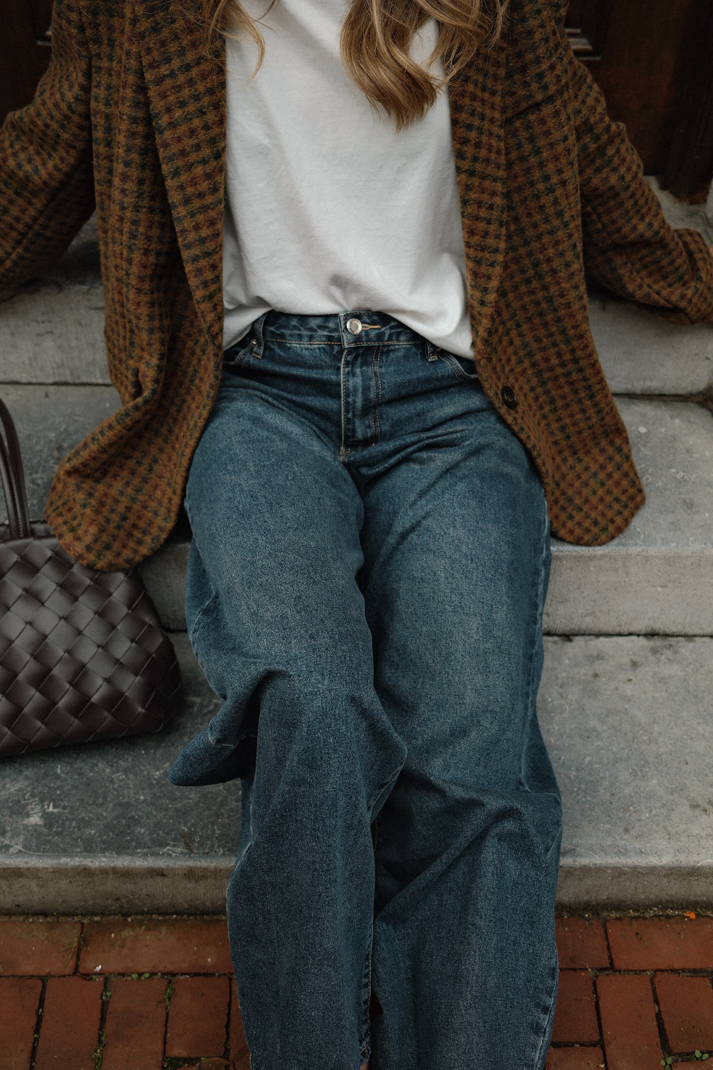 OVERSIZED CHECKED WOOLMIX BLAZER