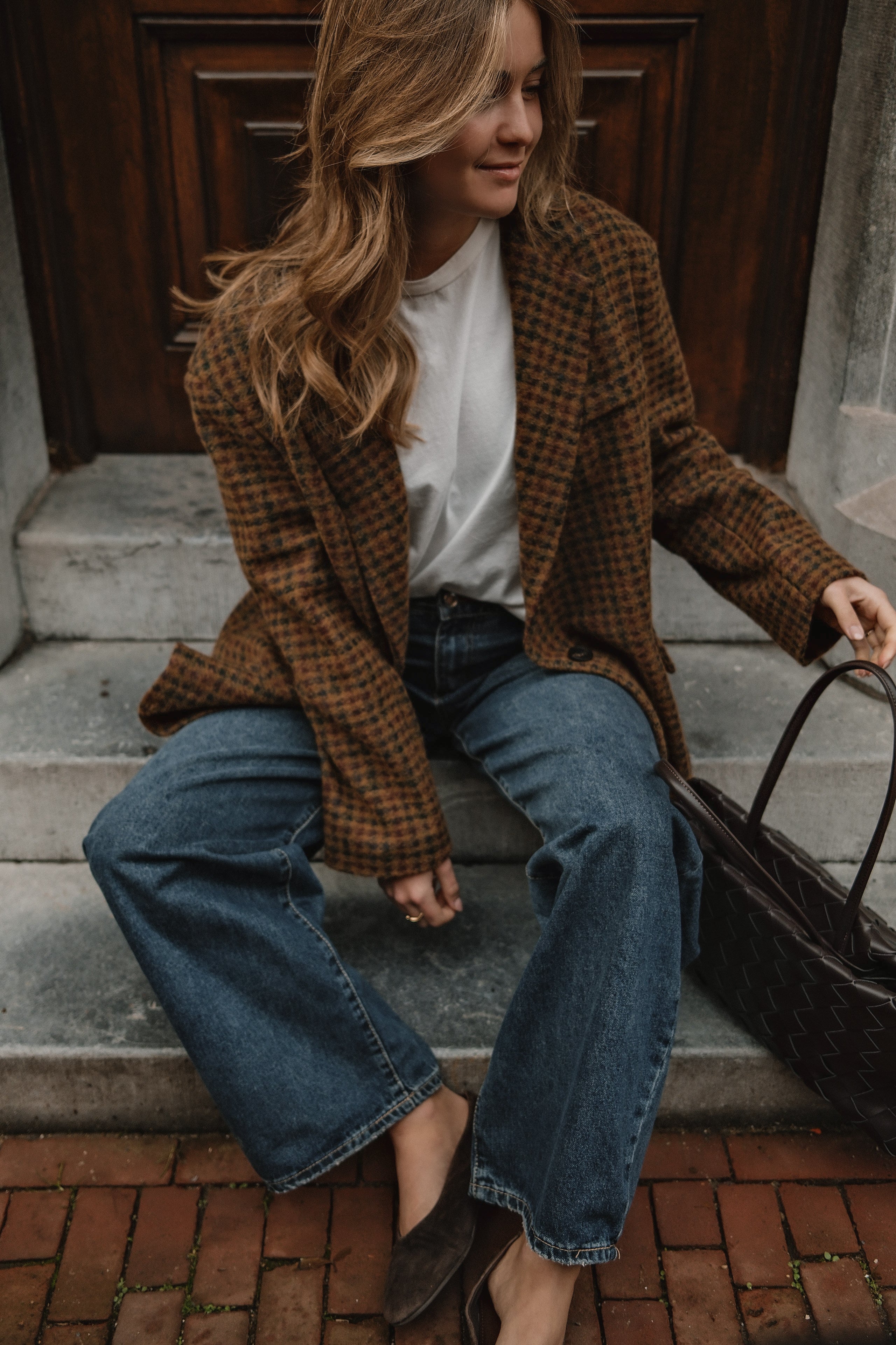 OVERSIZED CHECKED WOOLMIX BLAZER