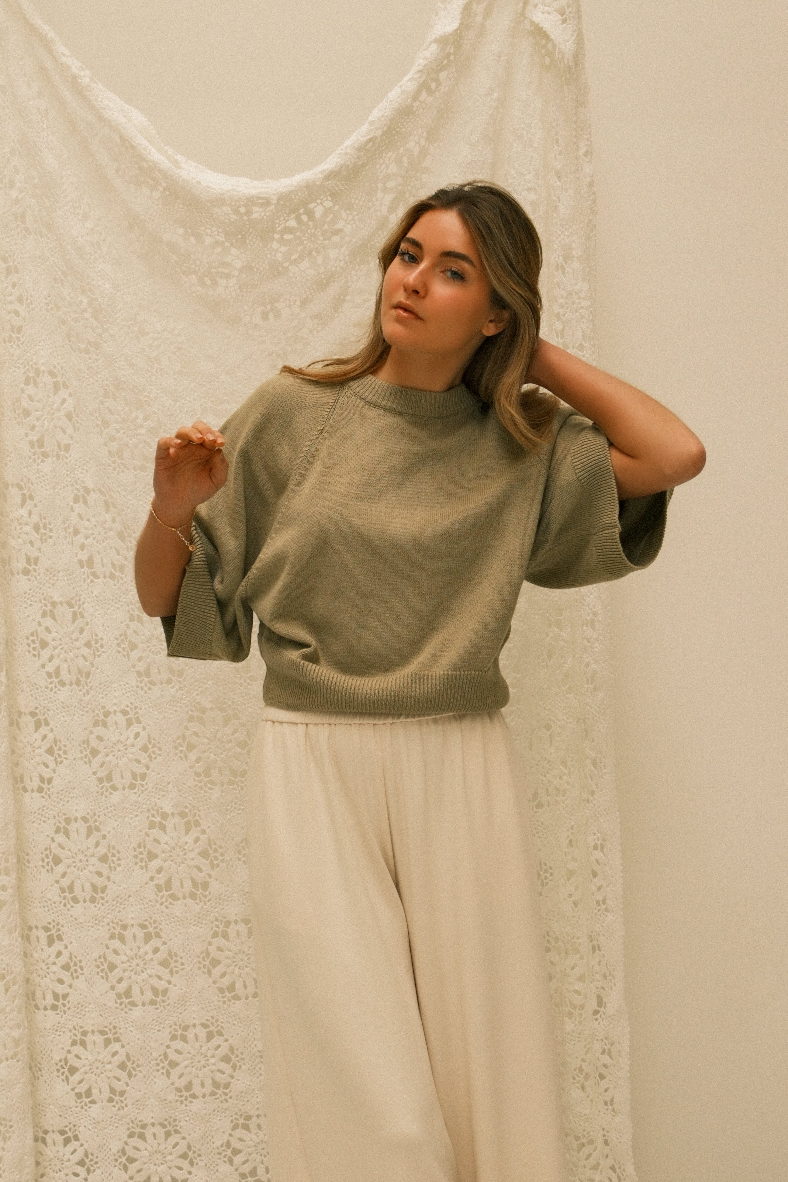 THE COTTON SAAR KNIT OLIVE GREEN