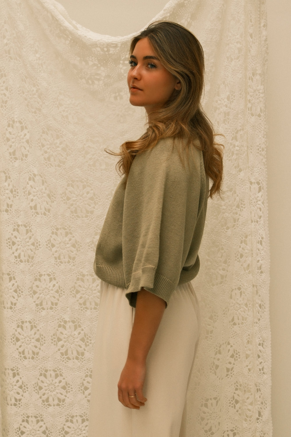 COTTON SAAR KNIT OLIVE