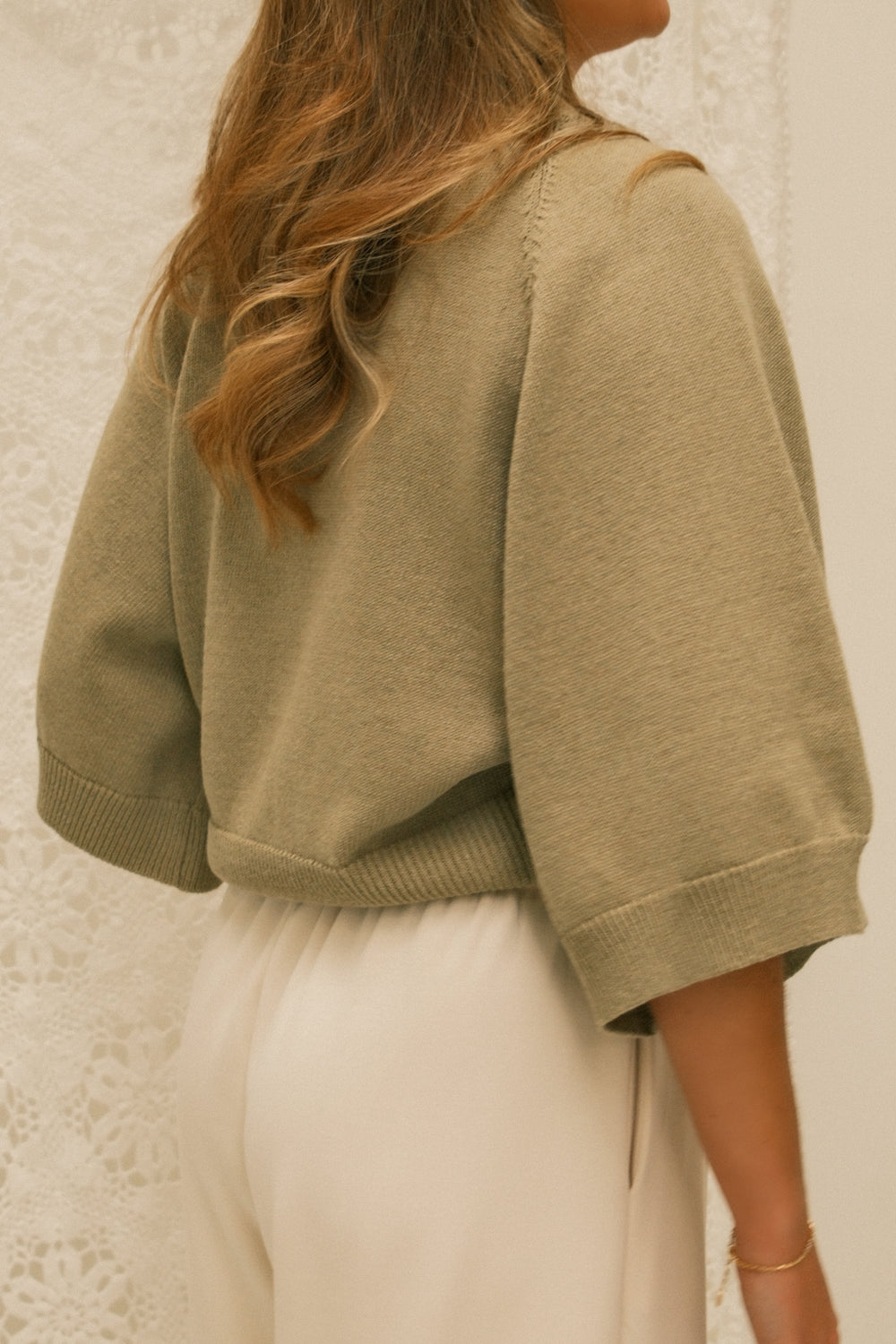 COTTON SAAR KNIT OLIVE