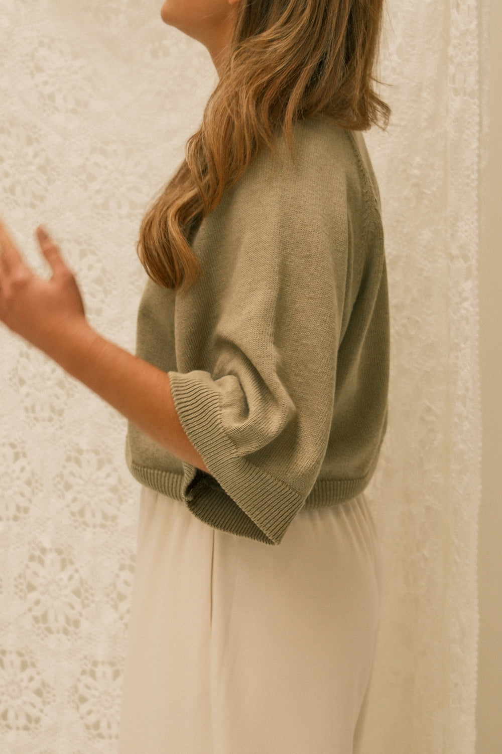 COTTON SAAR KNIT OLIVE