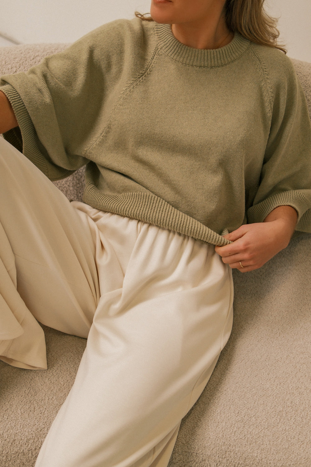 COTTON SAAR KNIT OLIVE