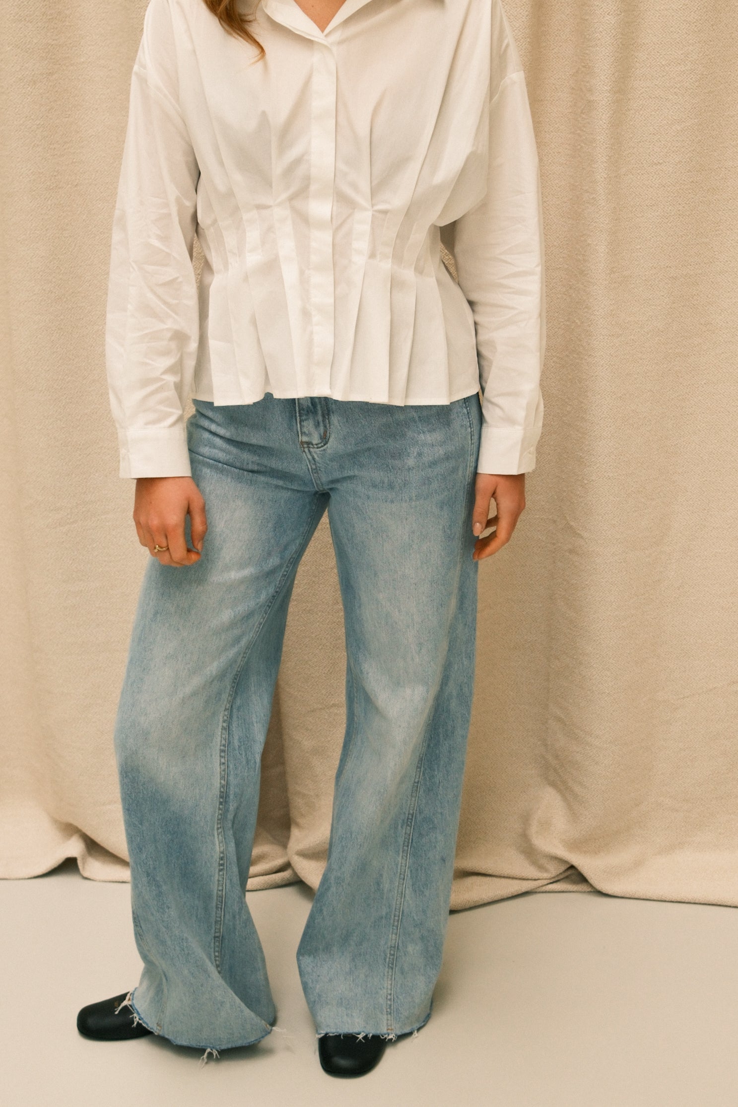 TAILORED COTTON BLOUSE WHITE