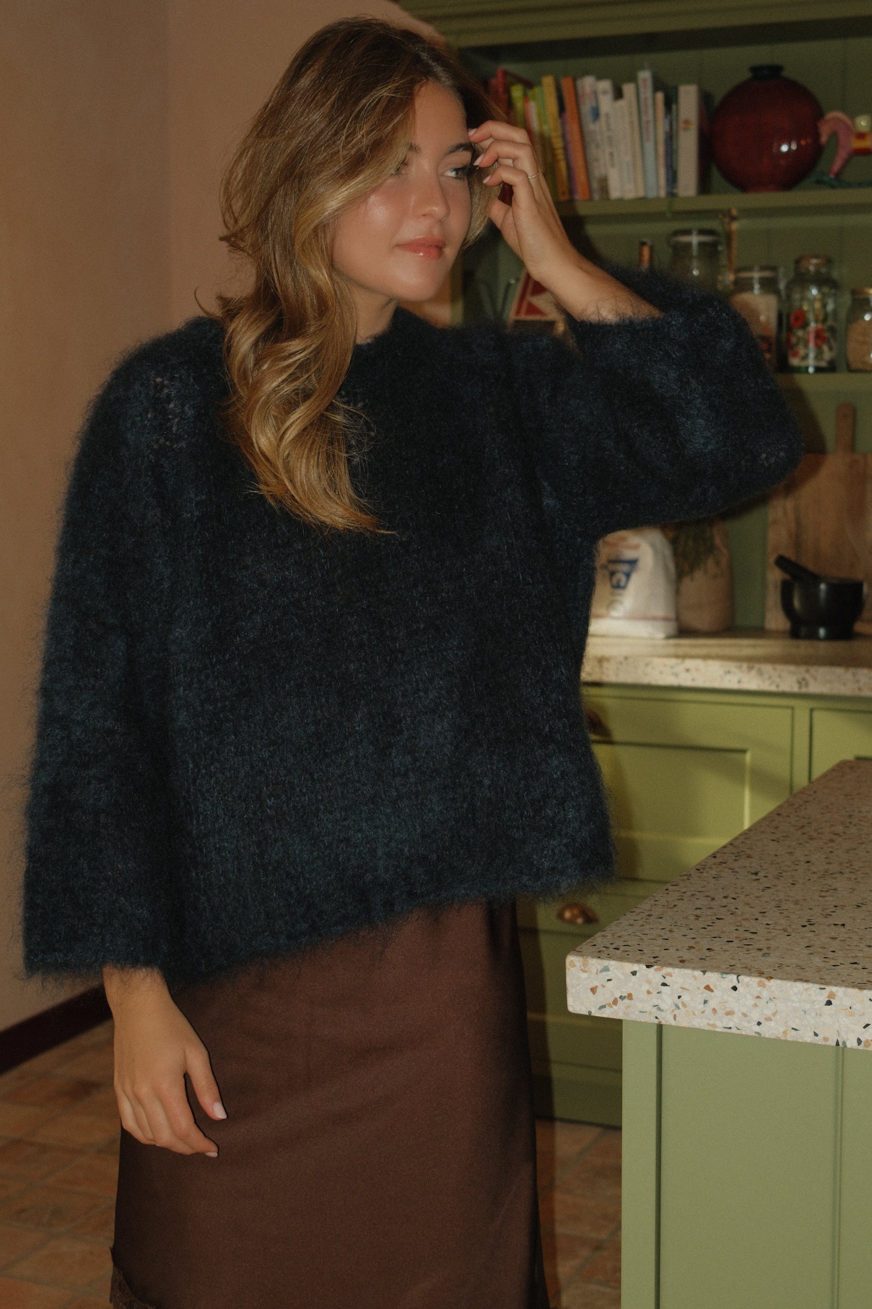 THE MOHAIR CLOUD KNIT NAVY