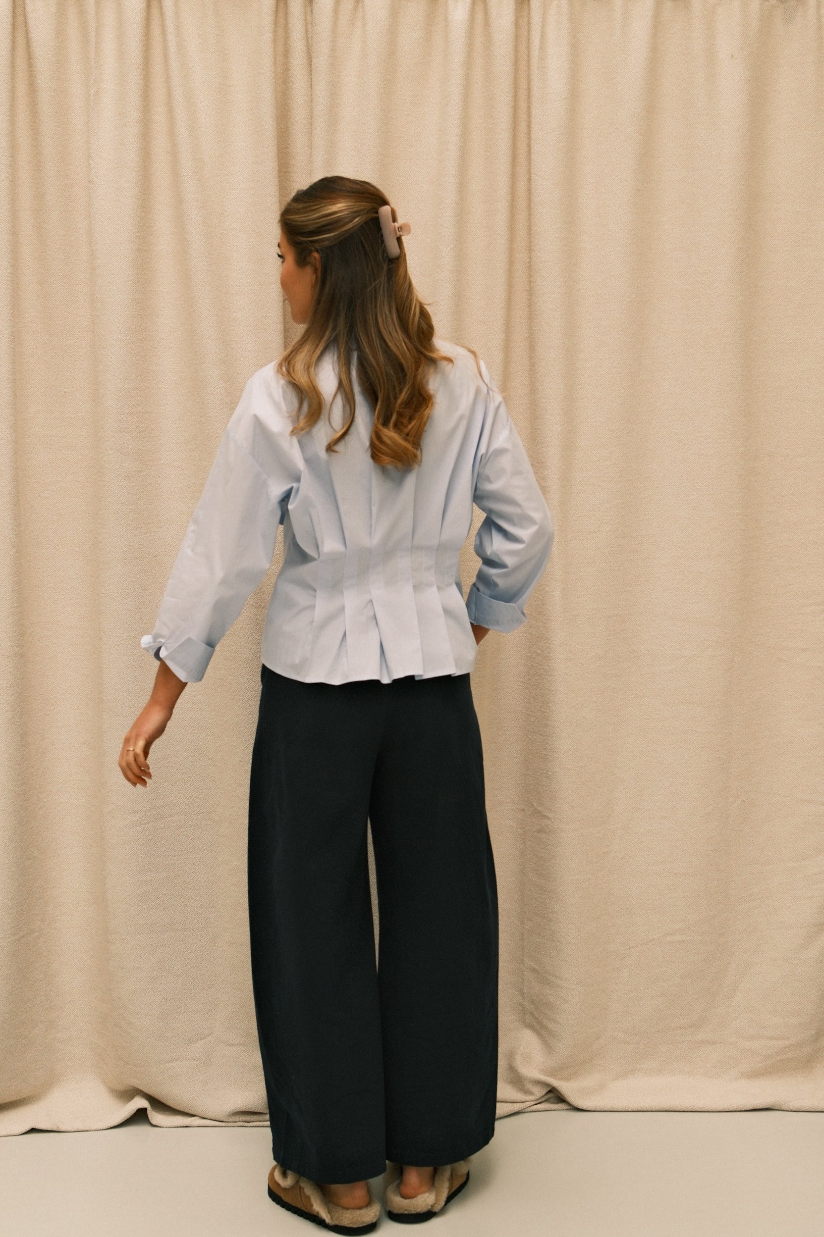 TAILORED COTTON BLOUSE LIGHT BLUE