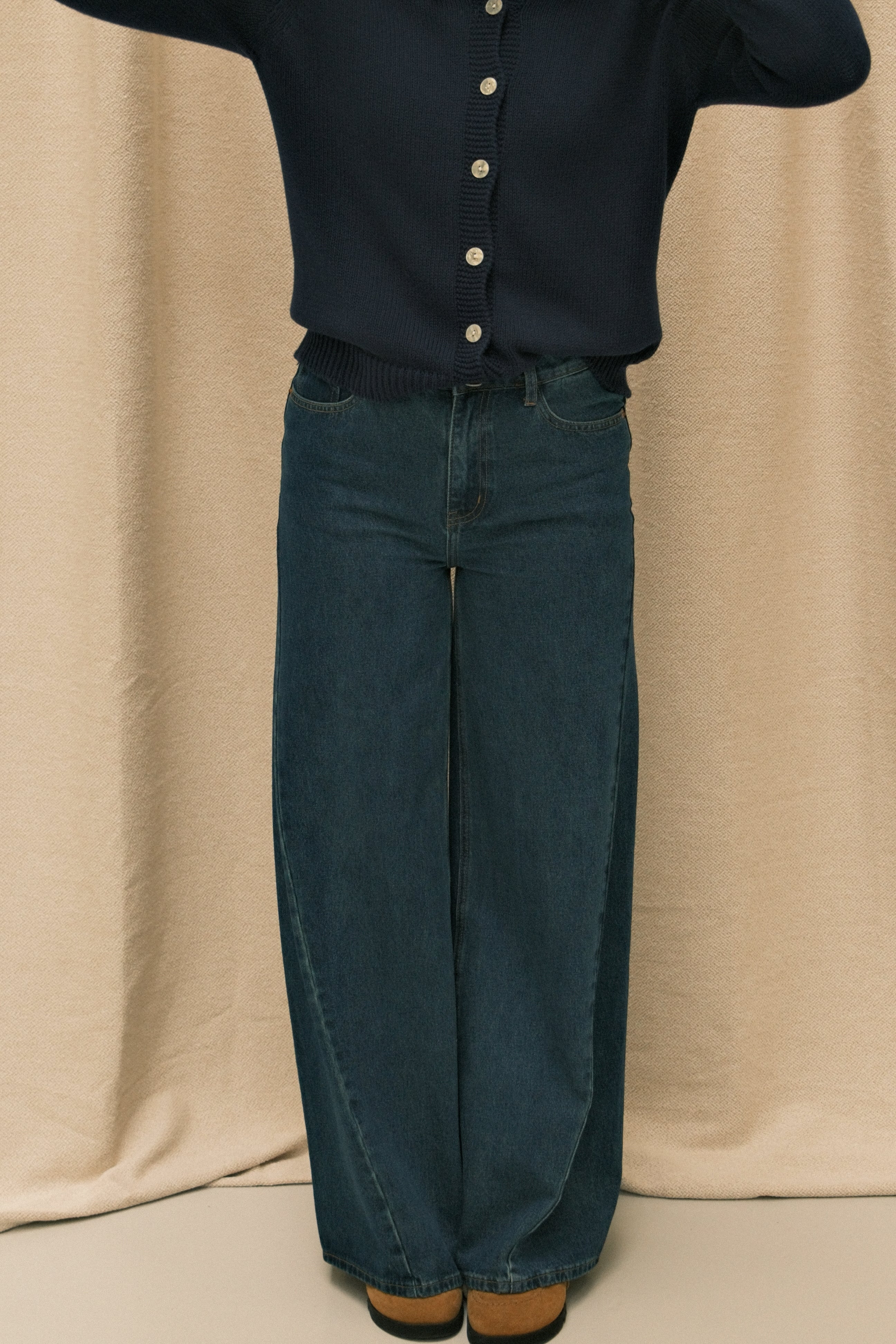 COTTON TESS CARDIGAN NAVY