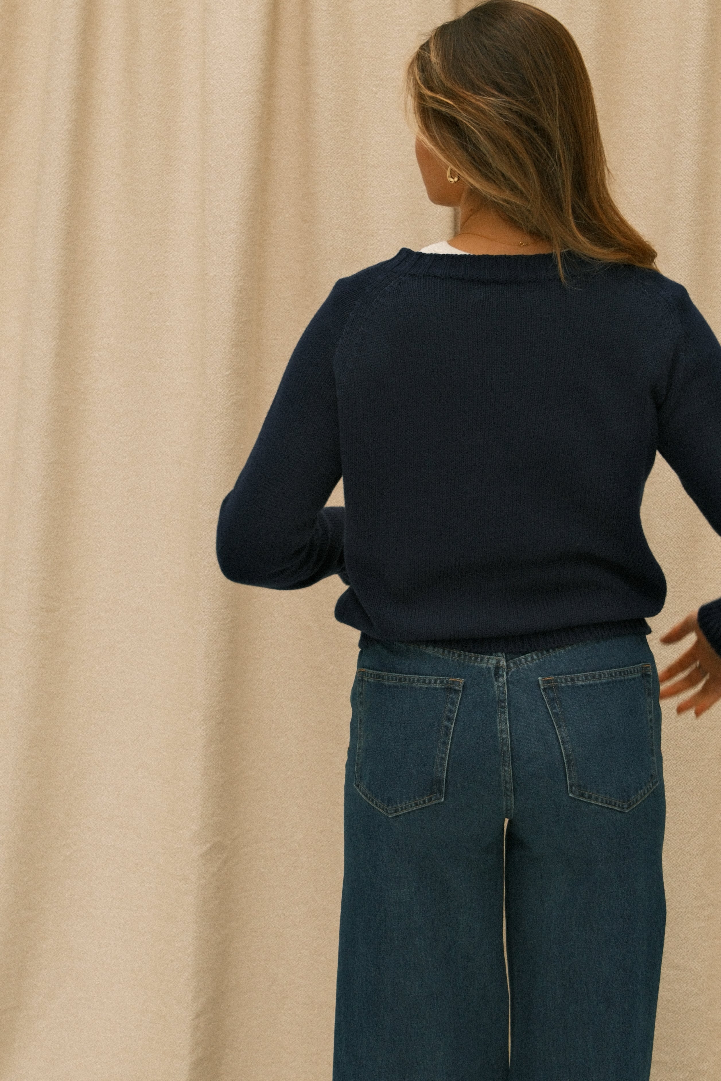 COTTON TESS CARDIGAN NAVY