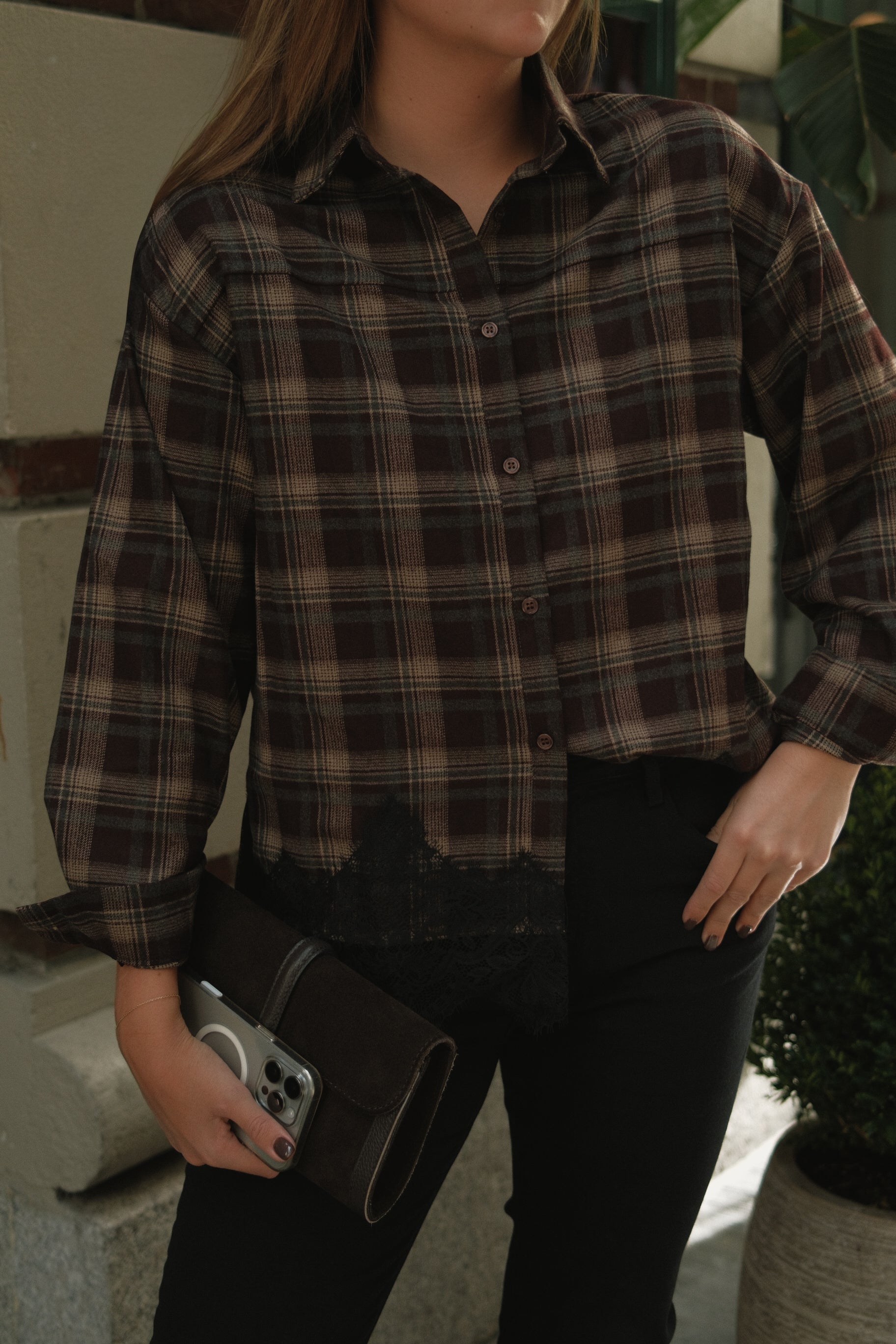HARLEM CHECKED SHIRT BROWN