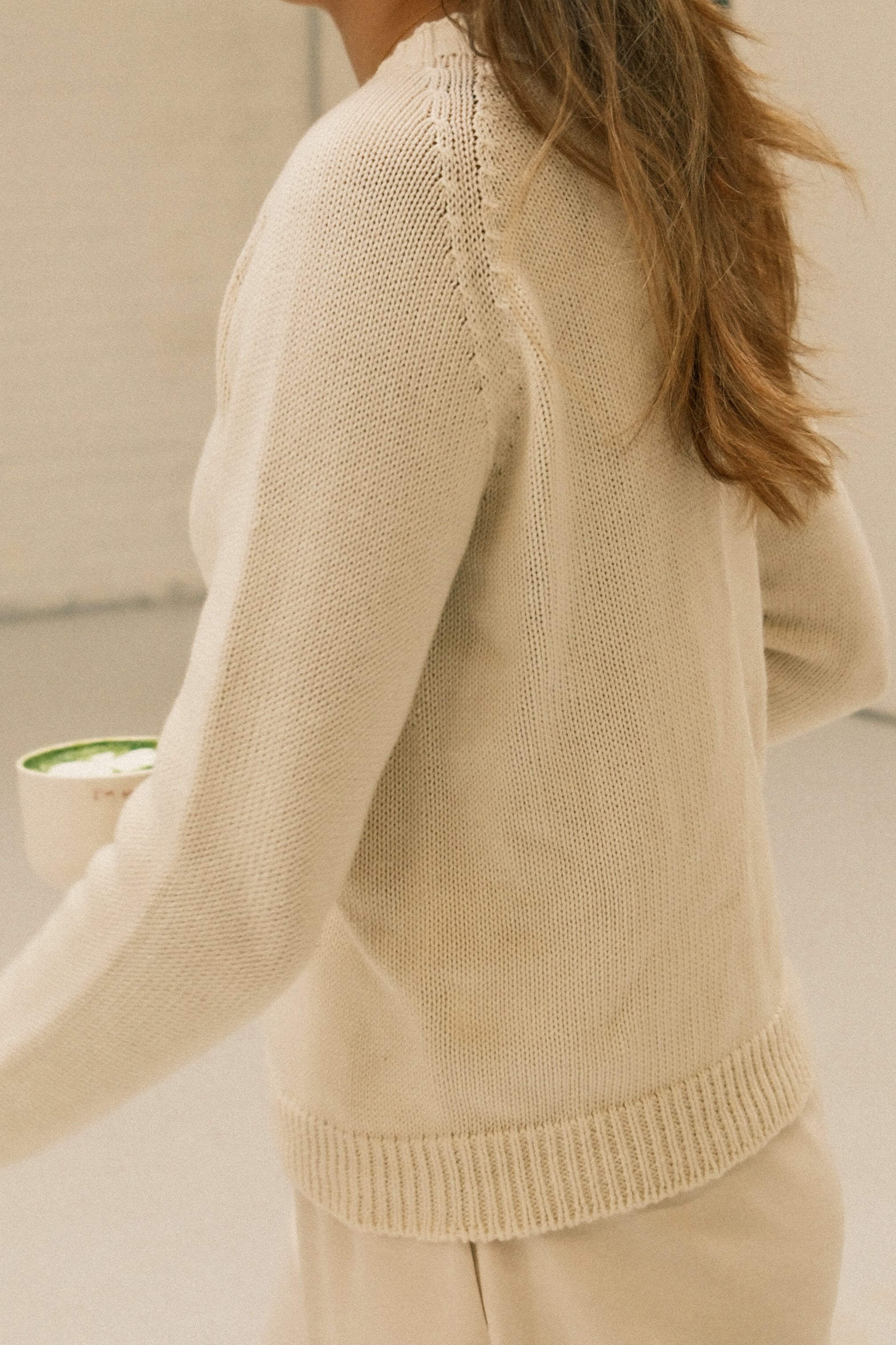 COTTON TESS CARDIGAN ECRU