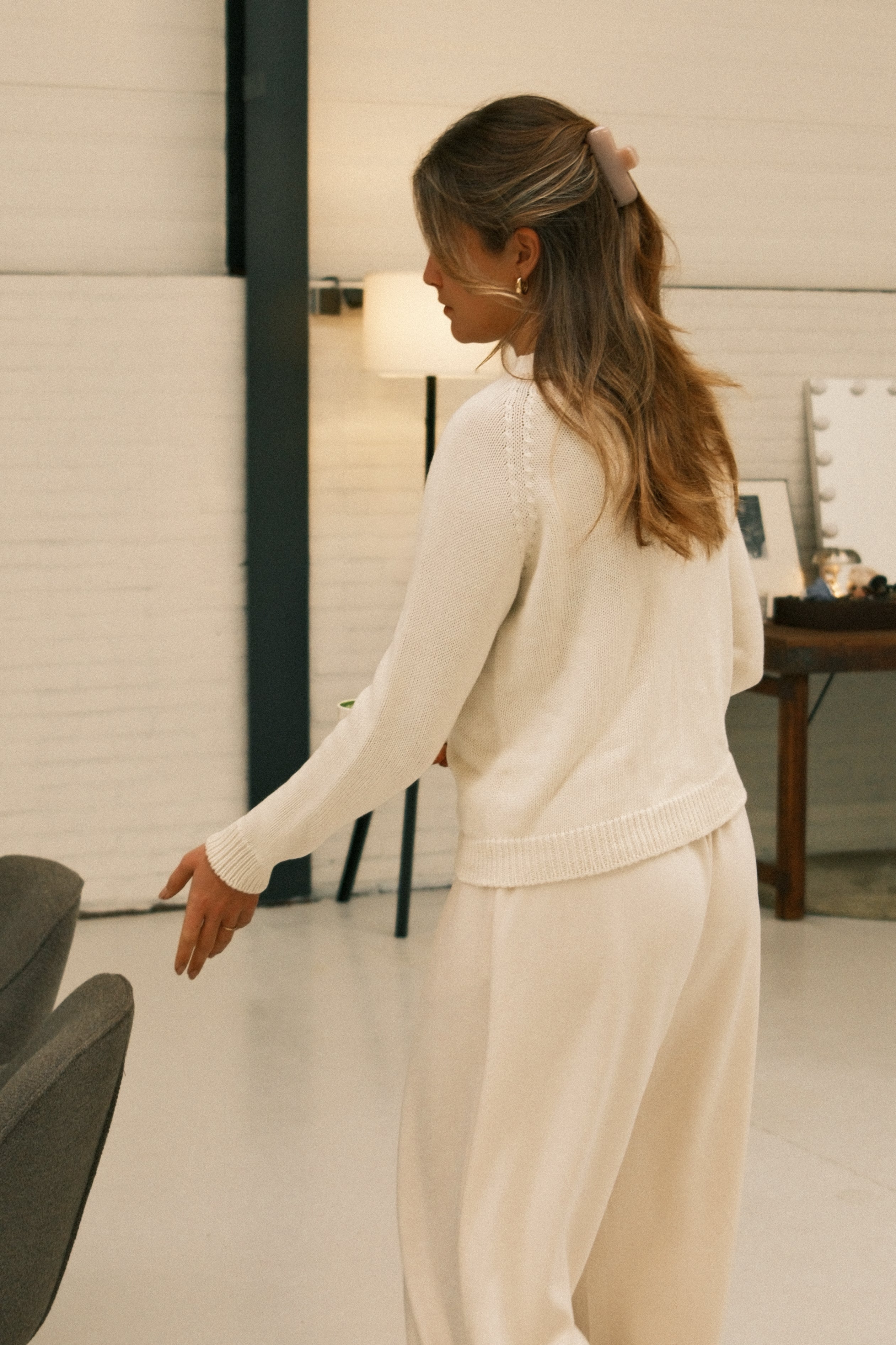 COTTON TESS CARDIGAN ECRU