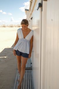 MIA STRIPED TOP BLUE