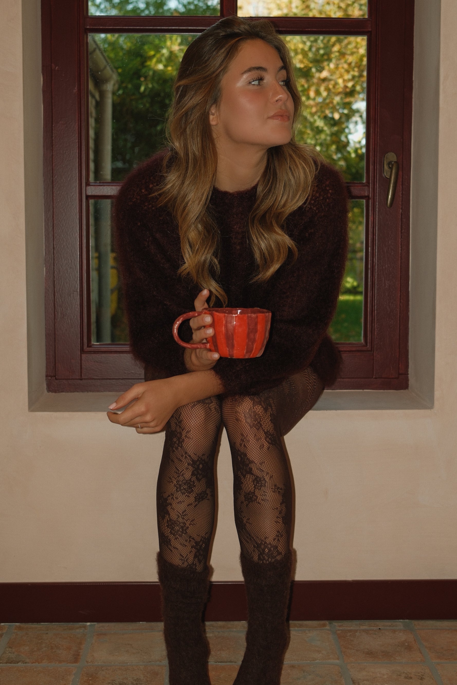 THE MOHAIR CLOUD KNIT BORDEAUX