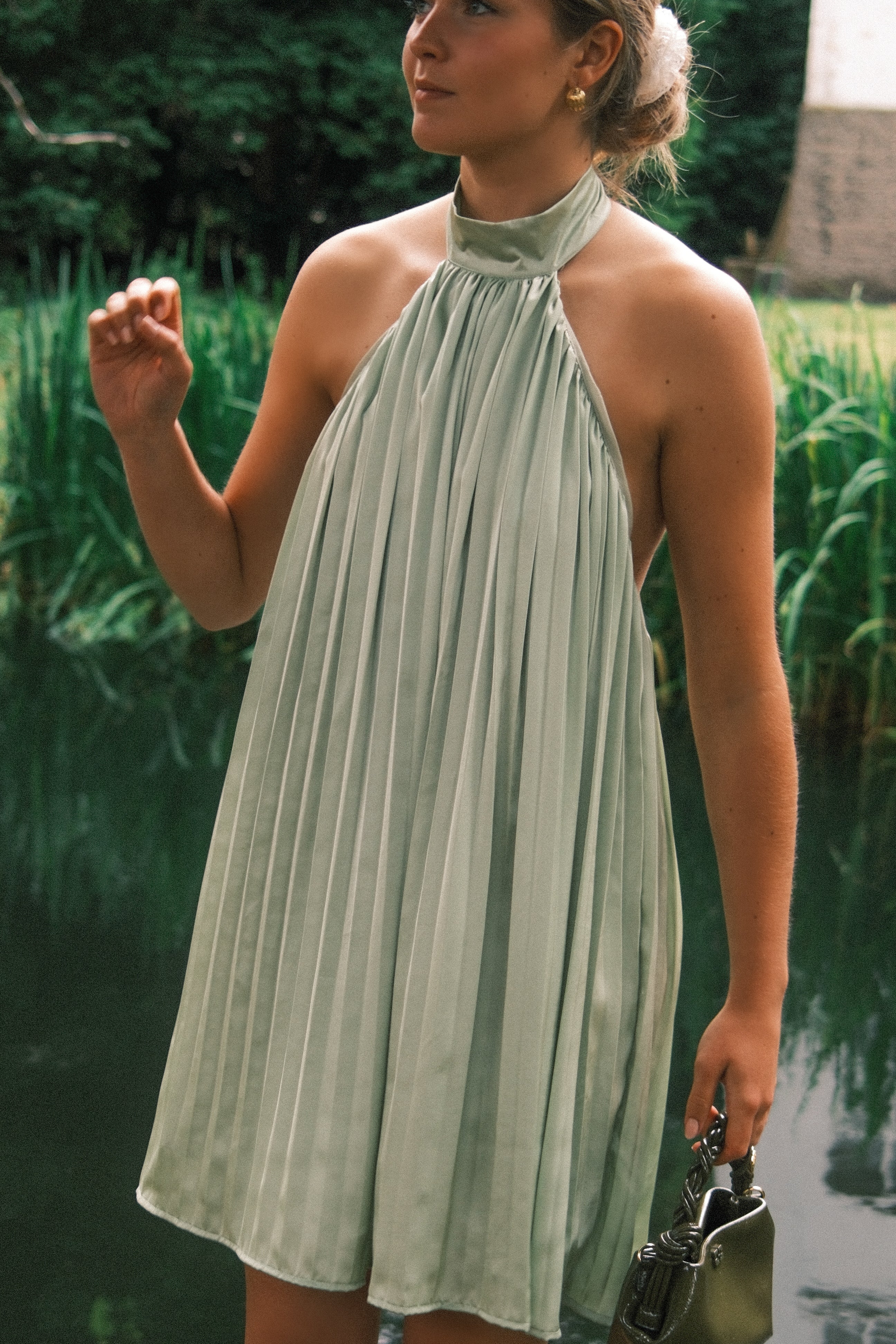 HANNAH DRESS PASTEL GREEN