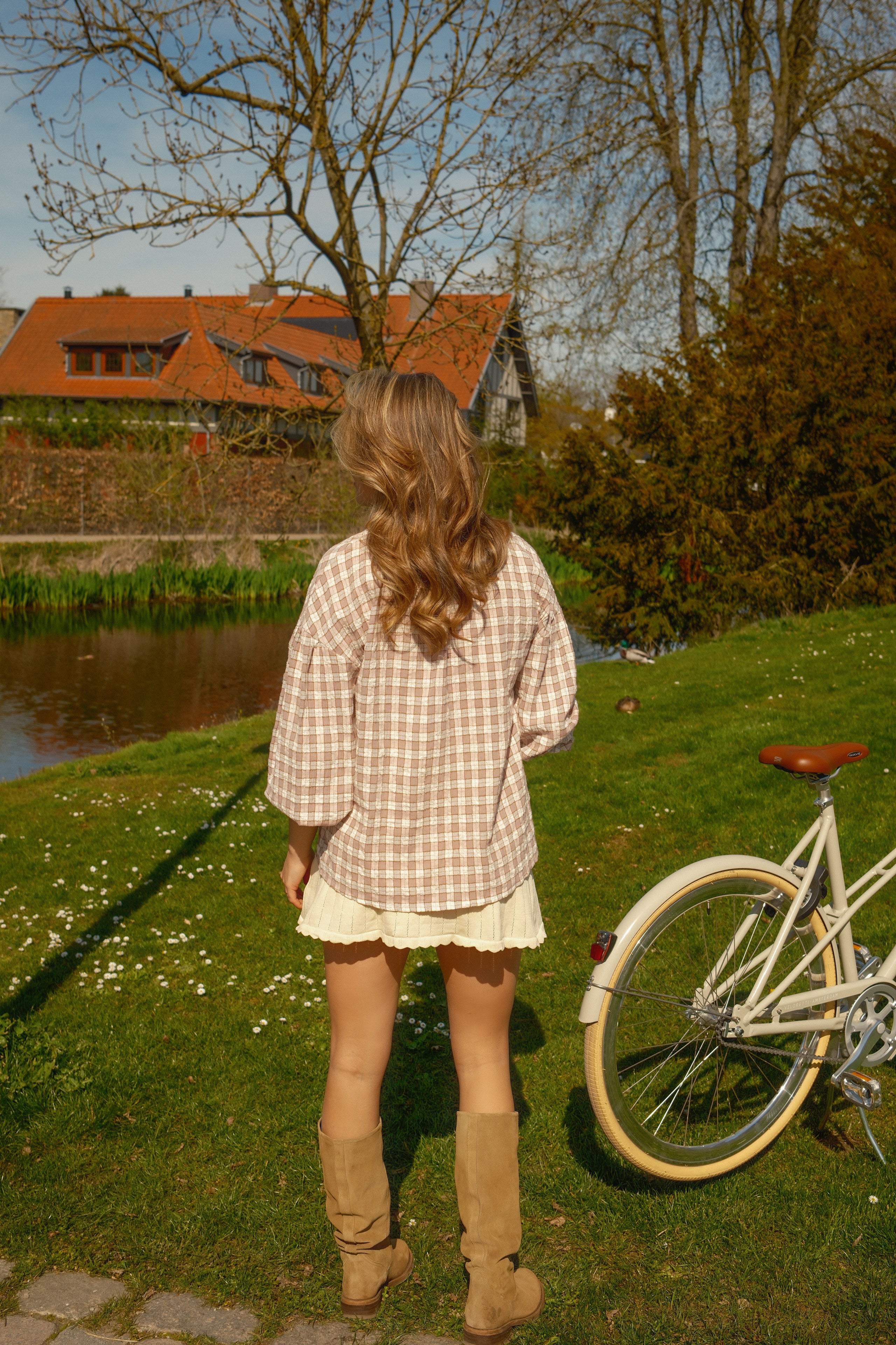 LAUREN CHECKED SHIRT OLD PINK