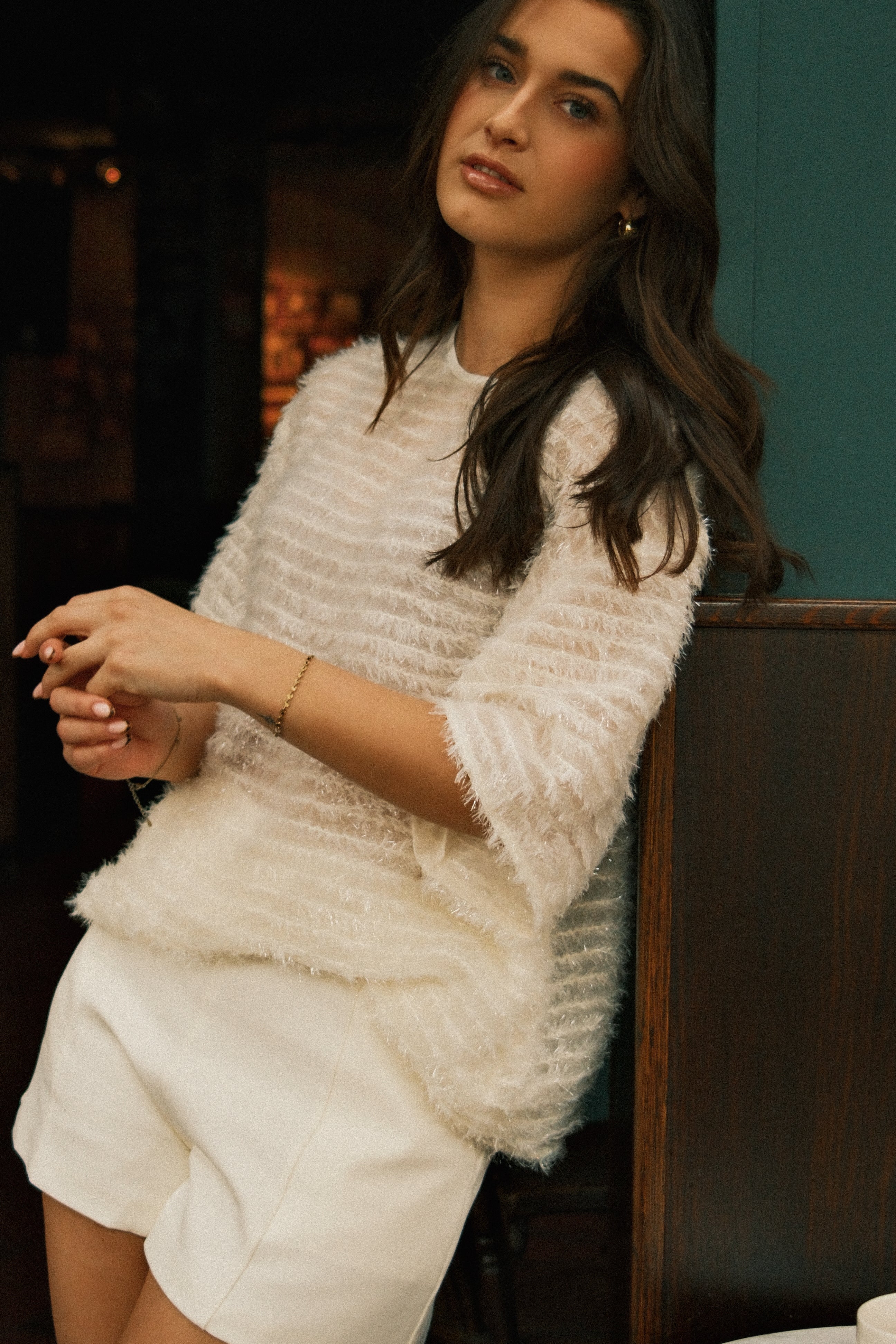 THE HOLIDAYS TOP ECRU