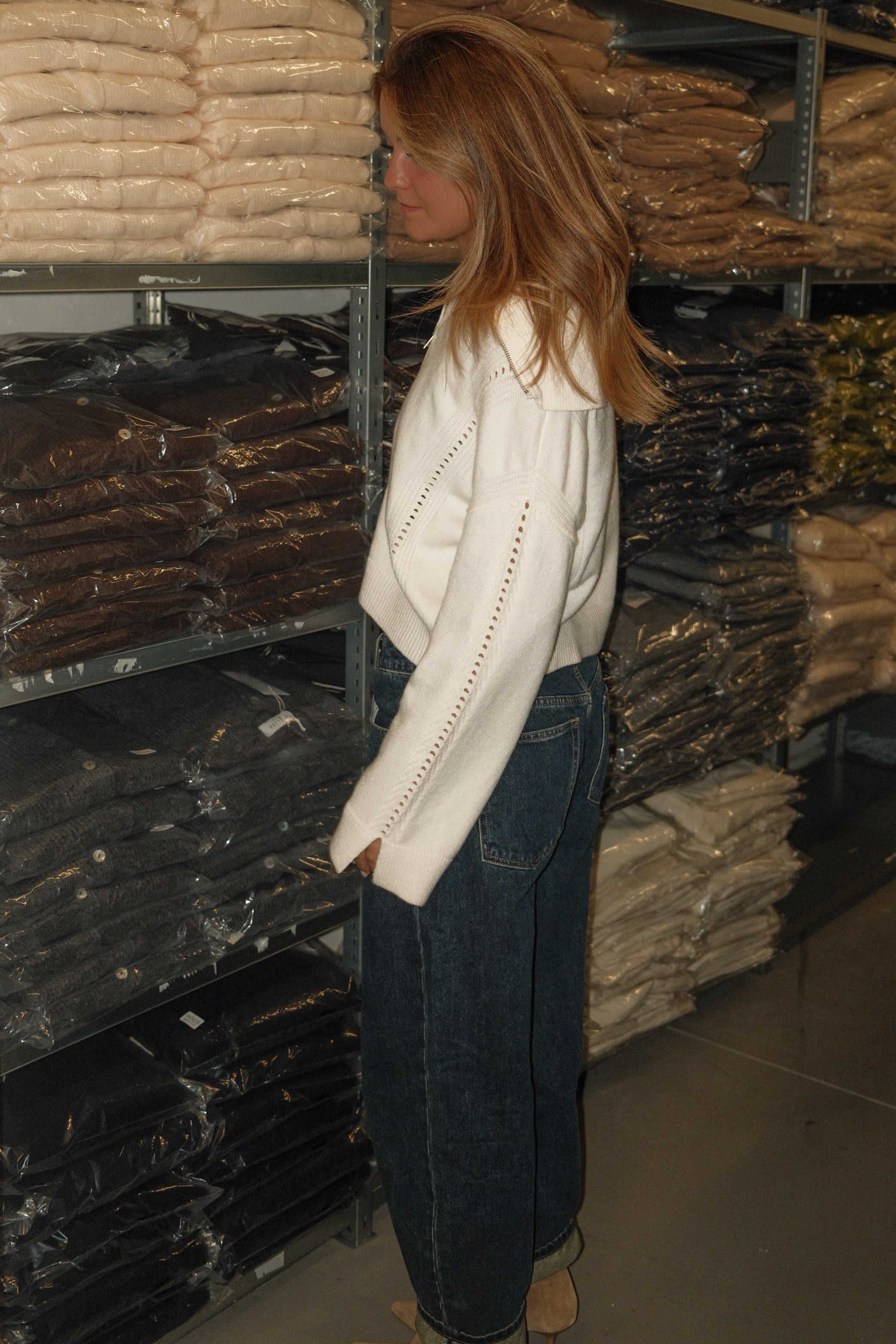 THE GRAND COLLAR KNIT OFF-WHITE