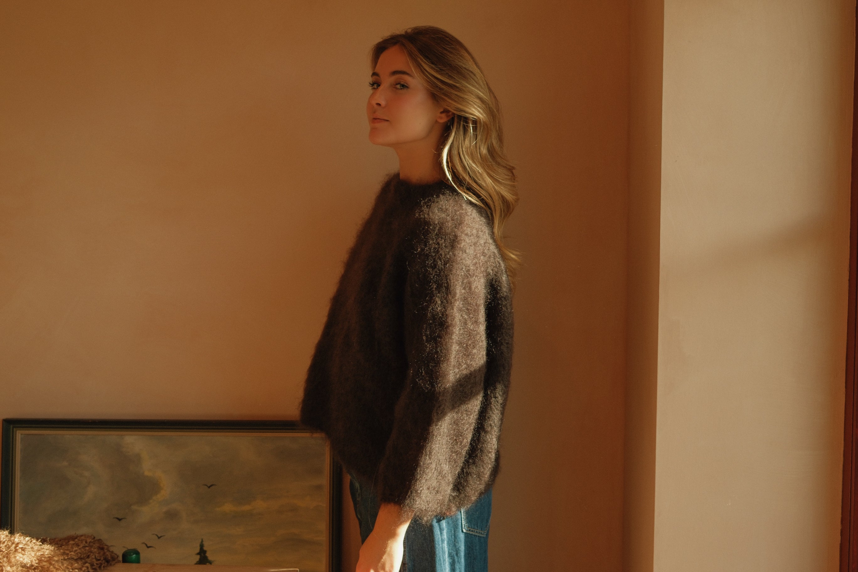 THE MOHAIR CLOUD KNIT CHOCOLATE