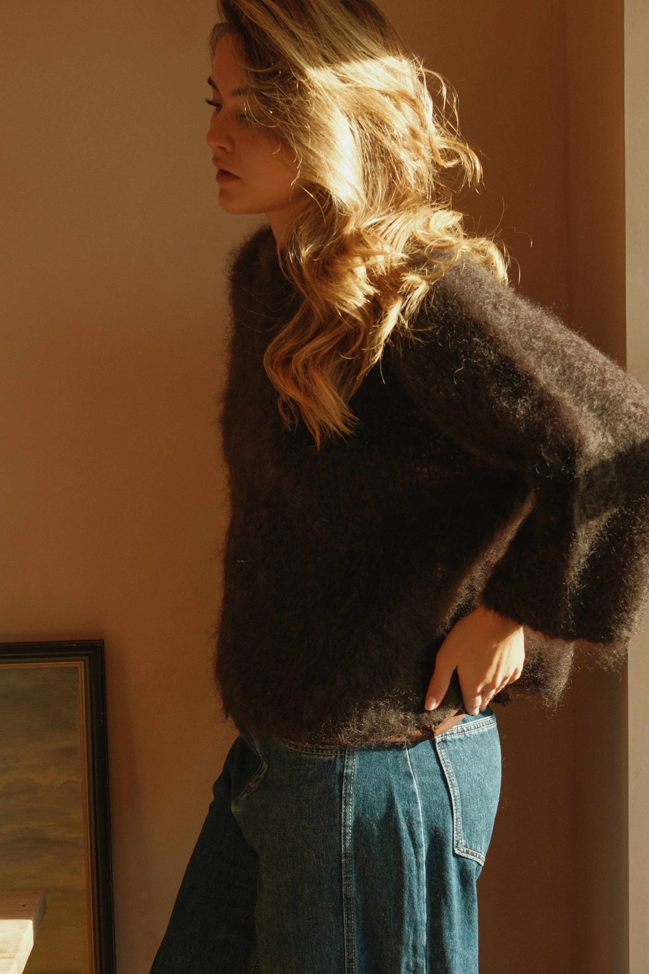 THE MOHAIR CLOUD KNIT CHOCOLATE