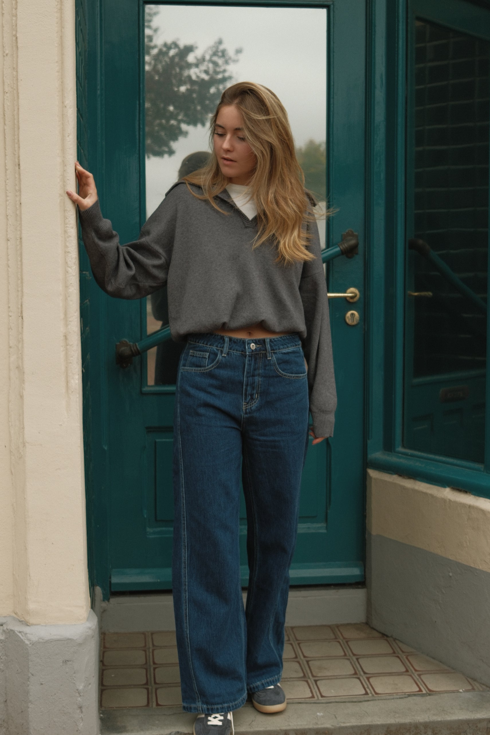 THE LAYERED POLO KNIT GREY