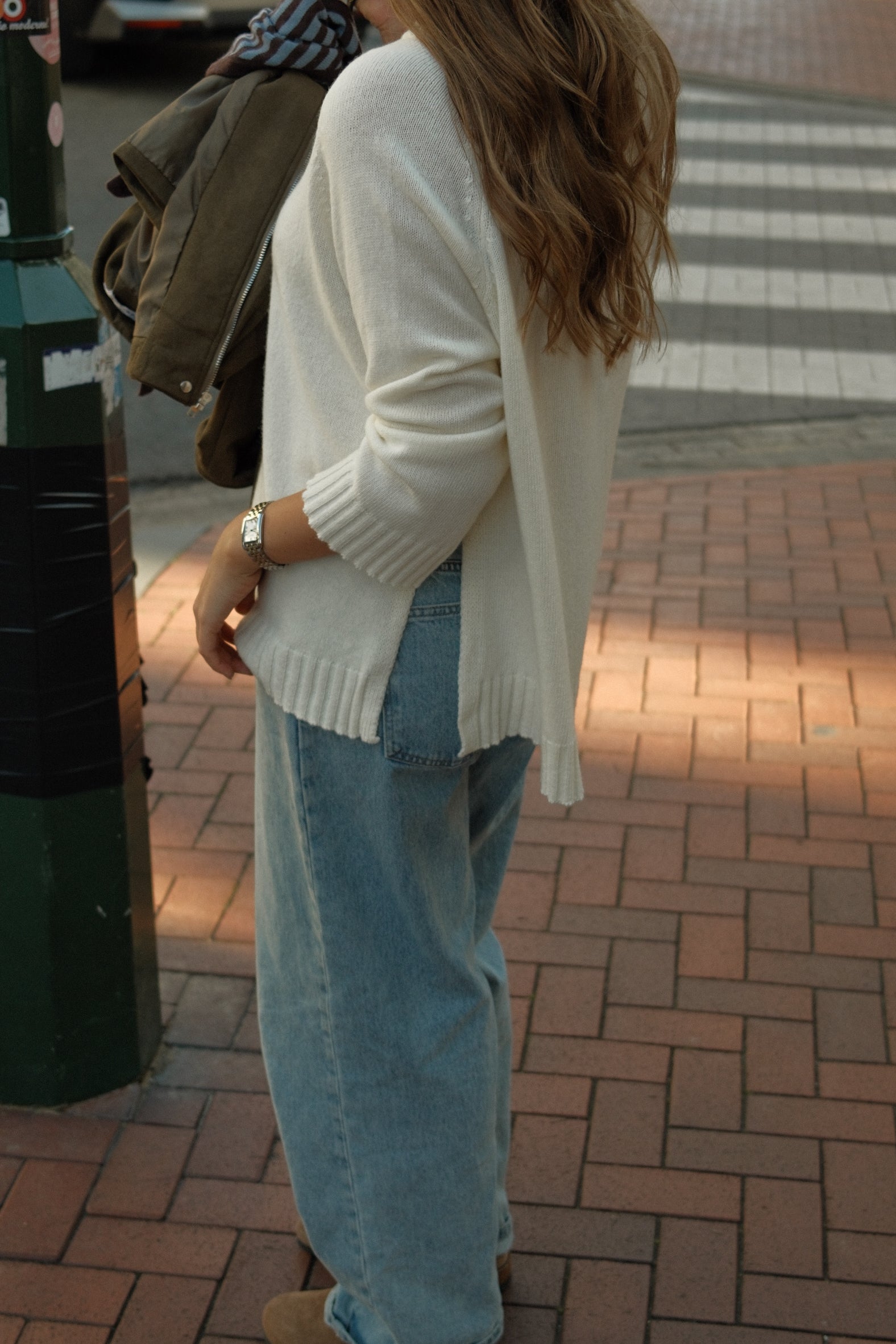 THE STRIPED A/S SCARF CHOCO/BLUE
