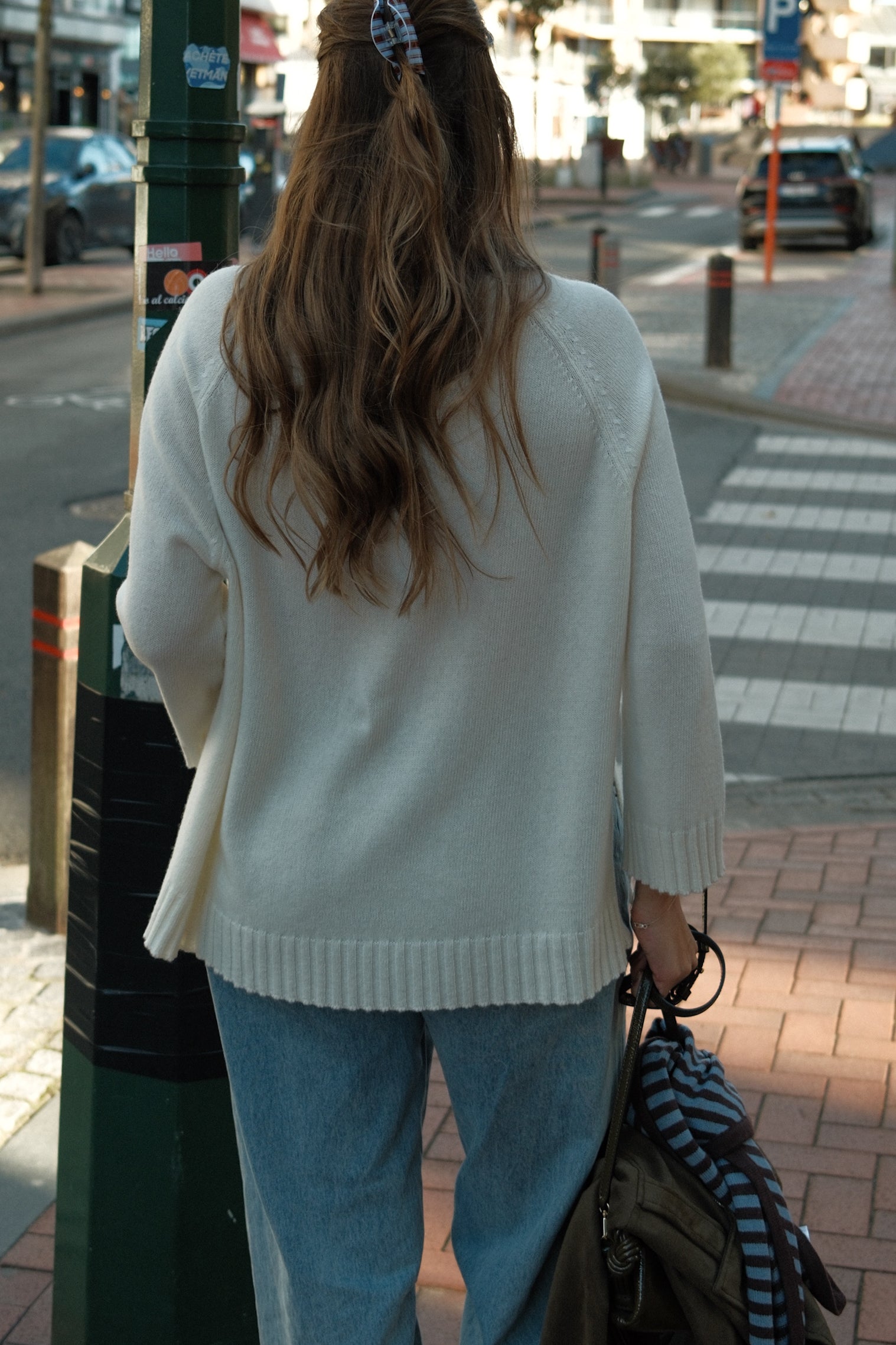 THE STRIPED A/S SCARF CHOCO/BLUE