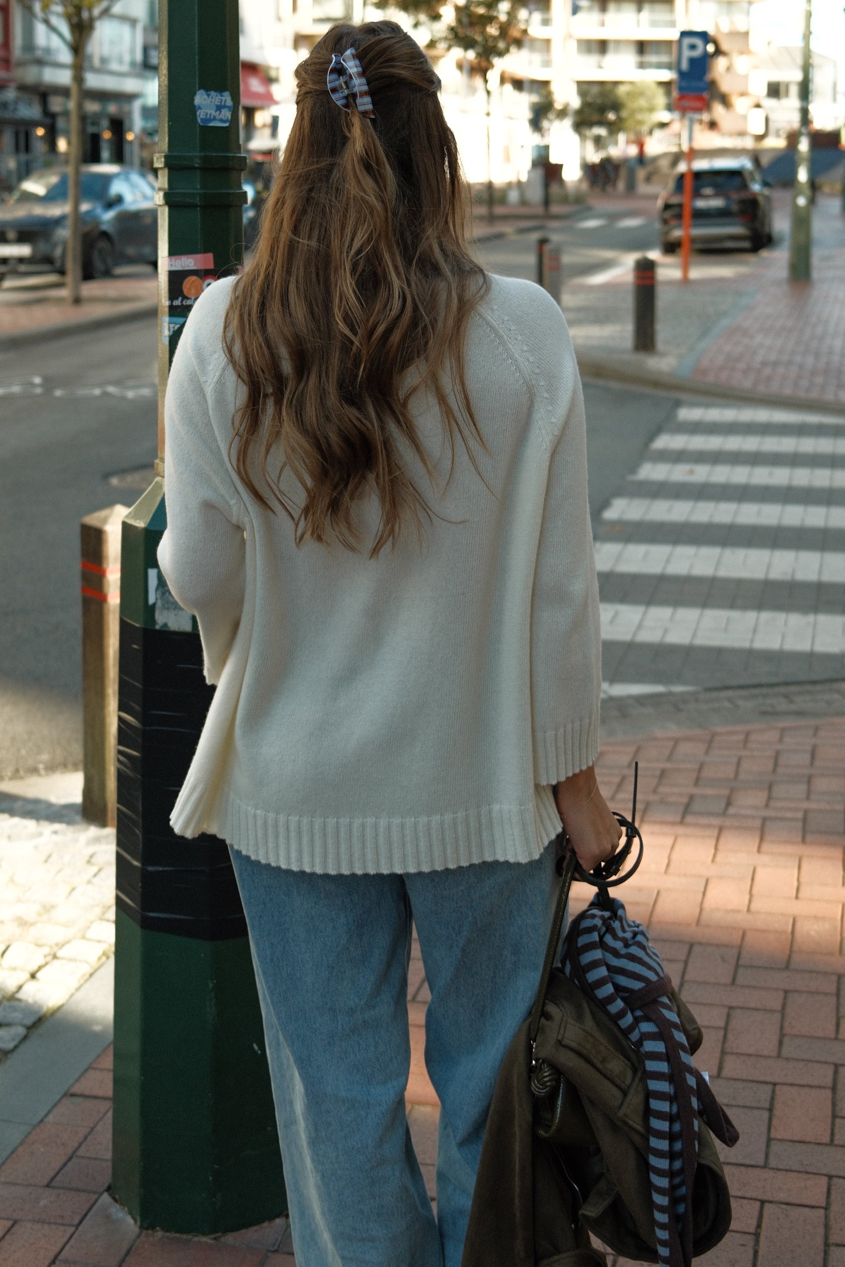 THE STRIPED A/S SCARF CHOCO/BLUE