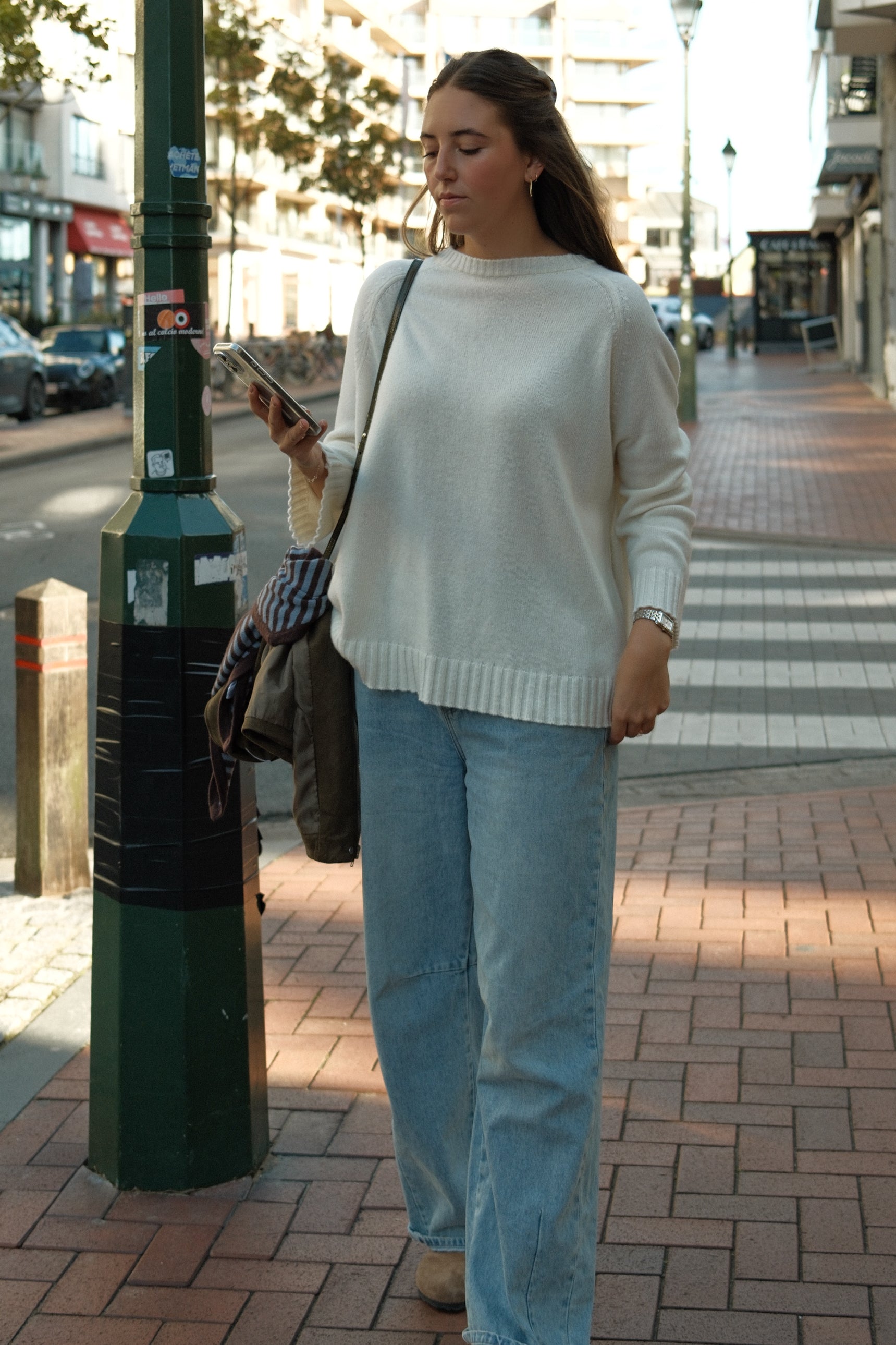 THE STRIPED A/S SCARF CHOCO/BLUE