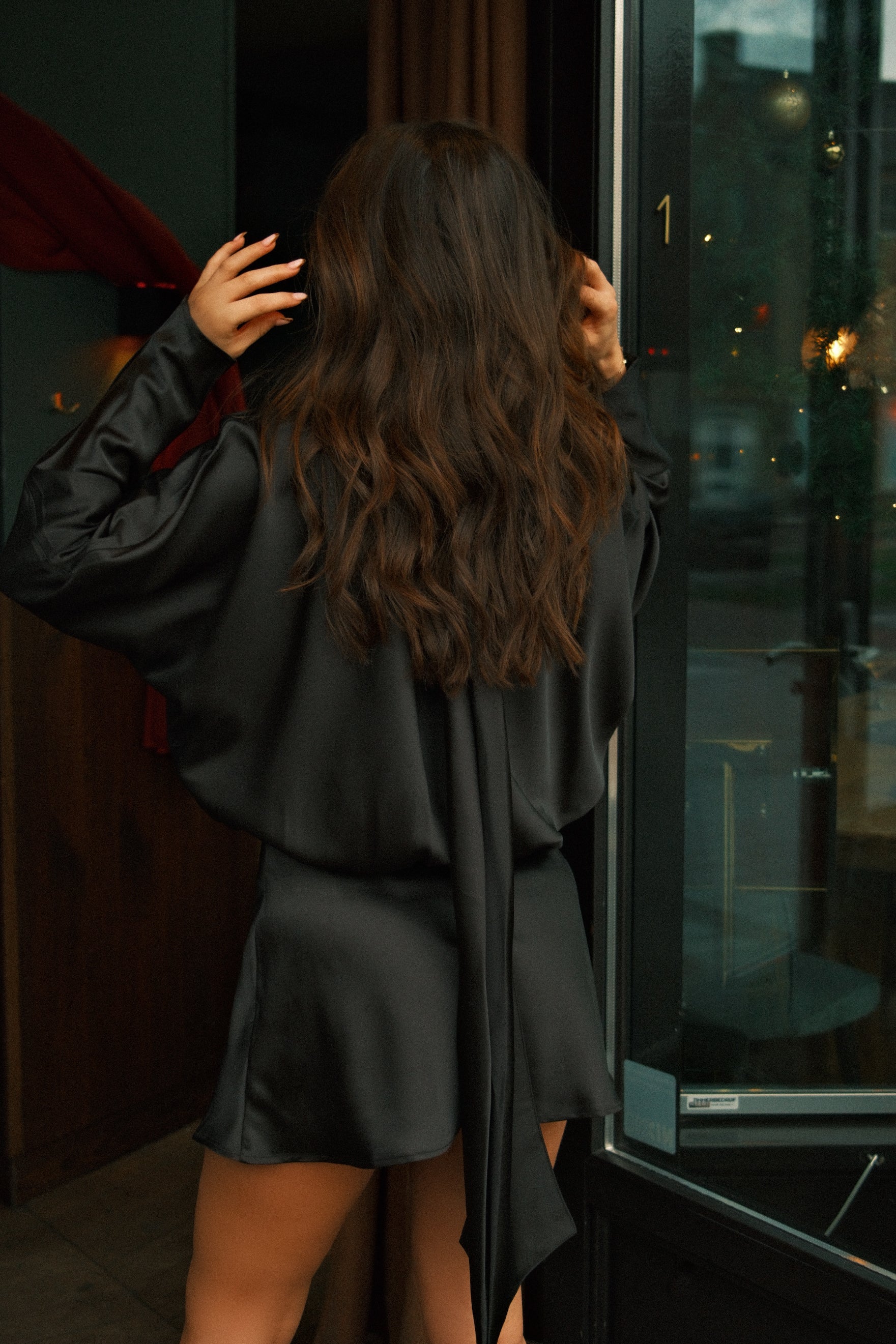 PRE-ORDER: SATIN LUCY DRESS BLACK