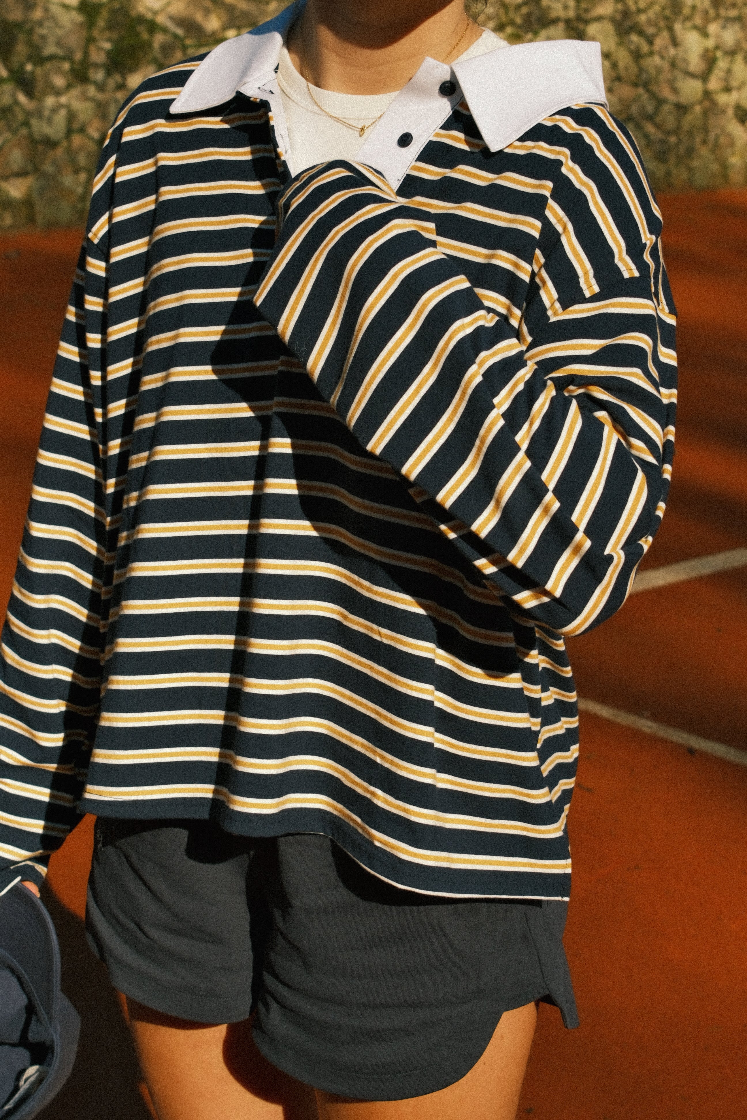 STRIPED HAILEY POLO NAVY