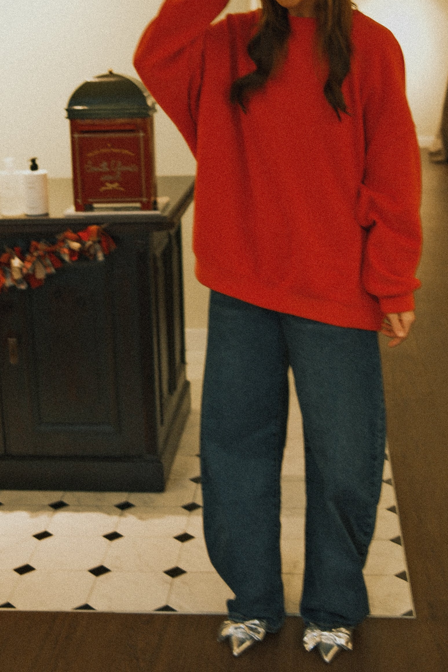 OVERSIZED WINTER SWEATER RED