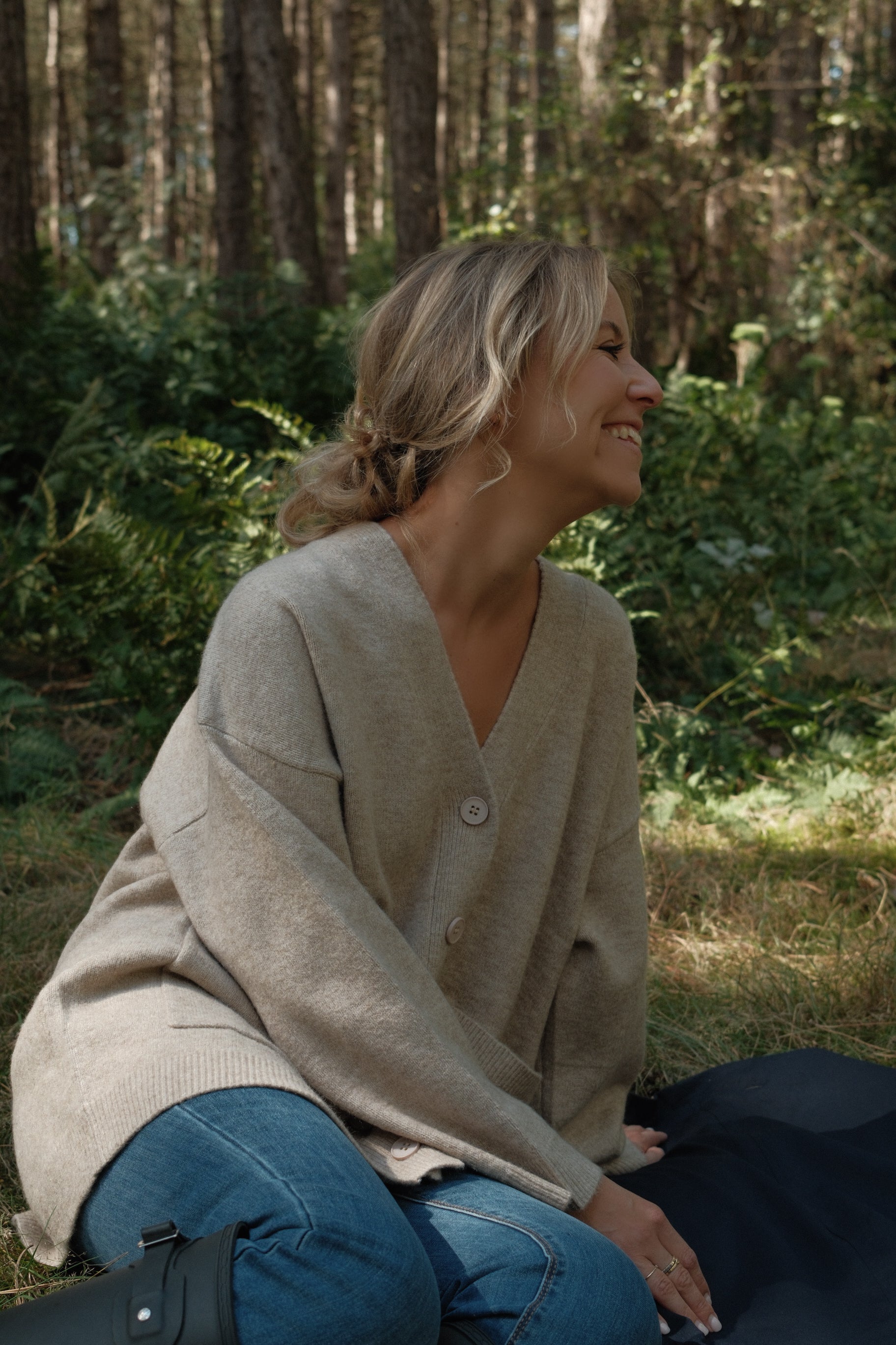 TAUPE CARDIGAN OVERSIZED