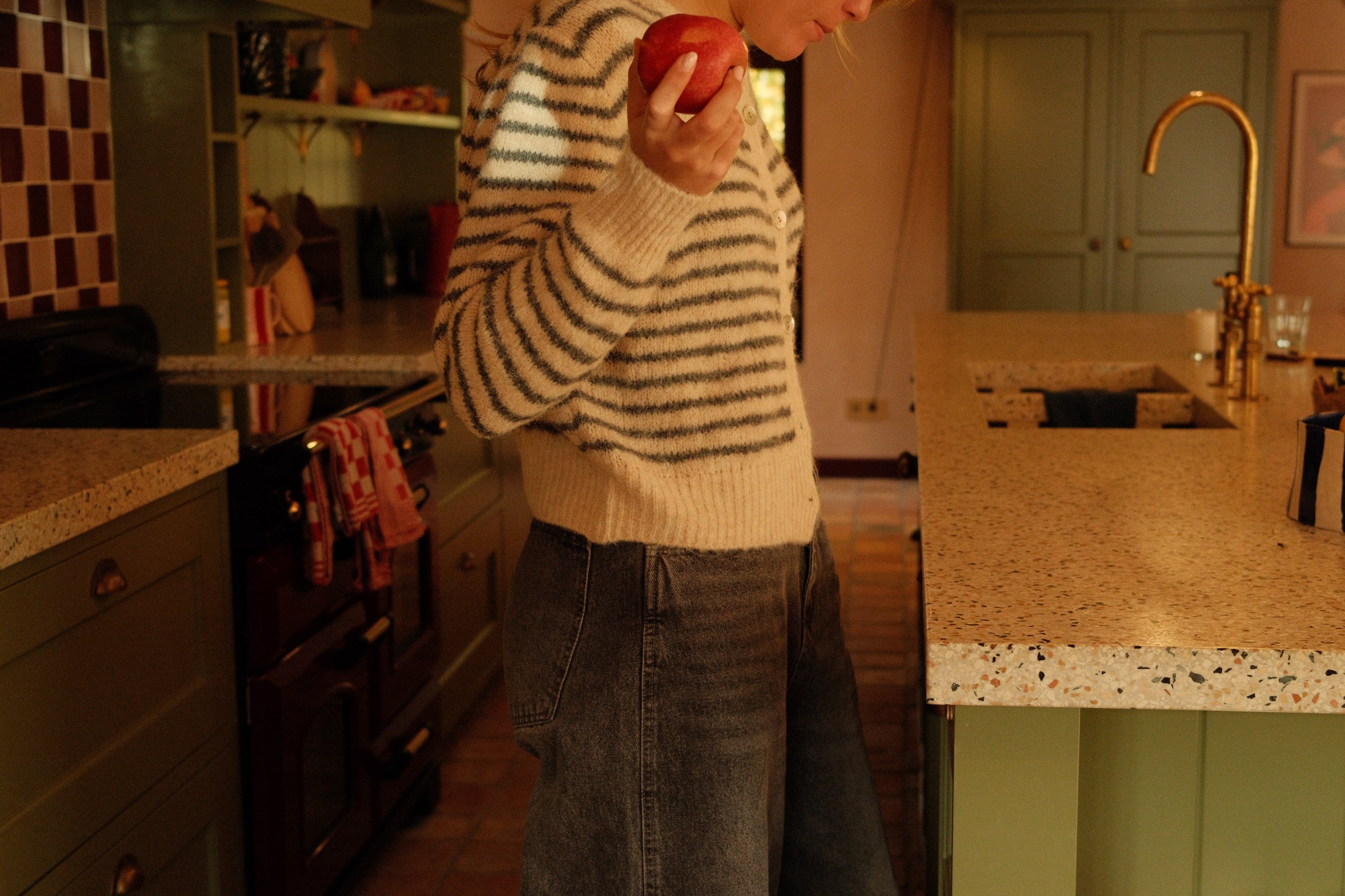 THE CHARLOTTE CARDIGAN STRIPED GREY