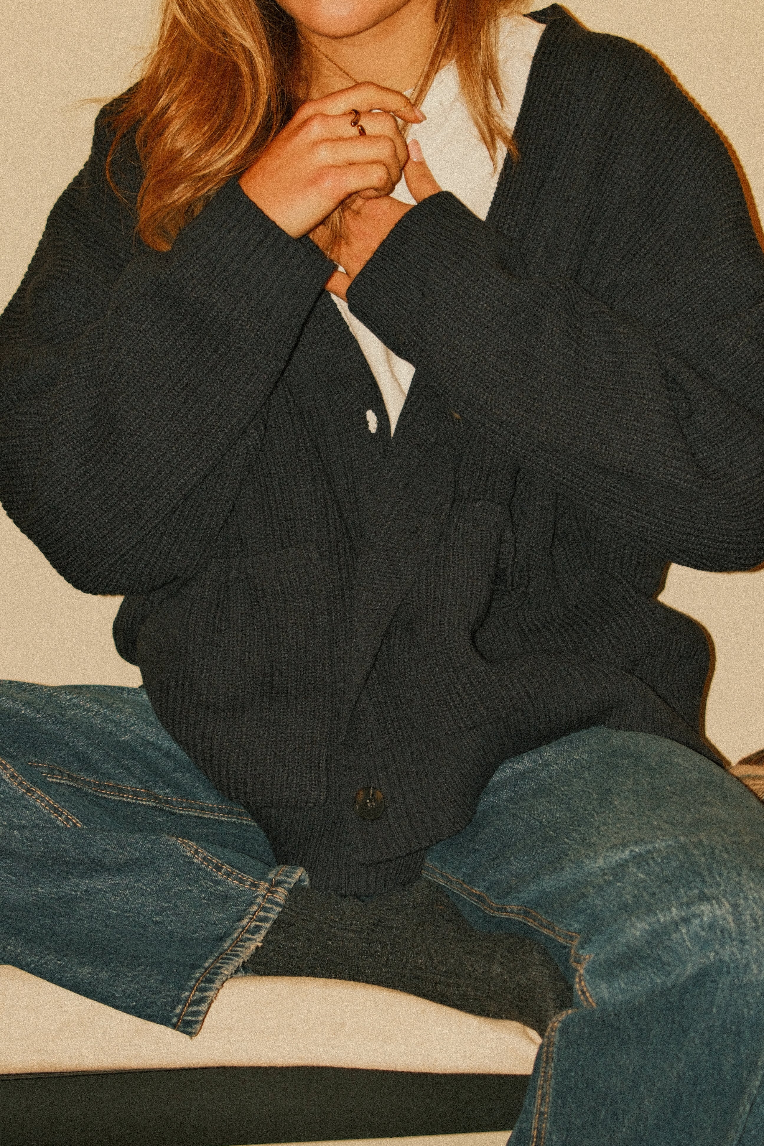 OVERSIZED LAUREN CARDIGAN NAVY