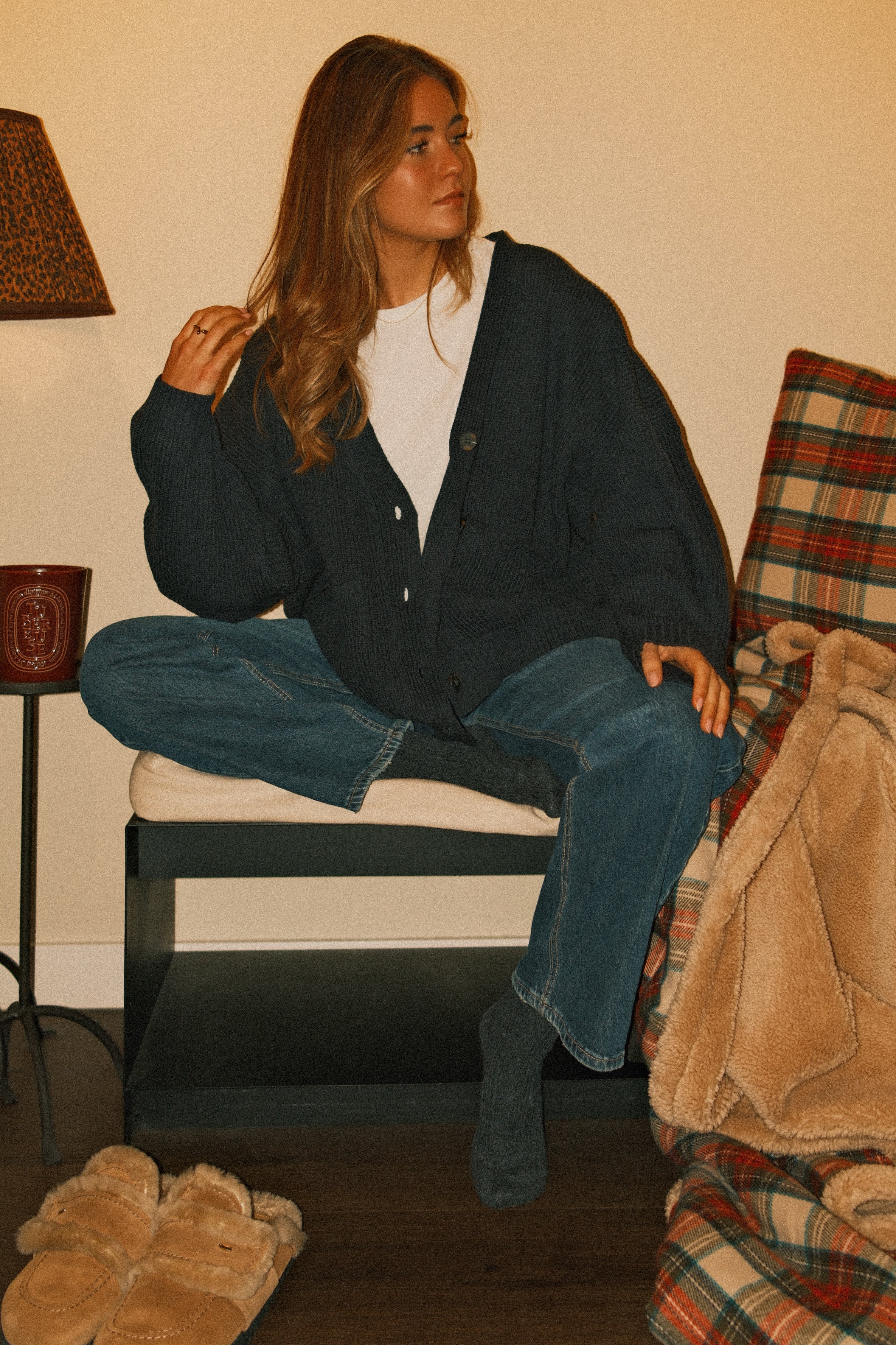OVERSIZED LAUREN CARDIGAN NAVY