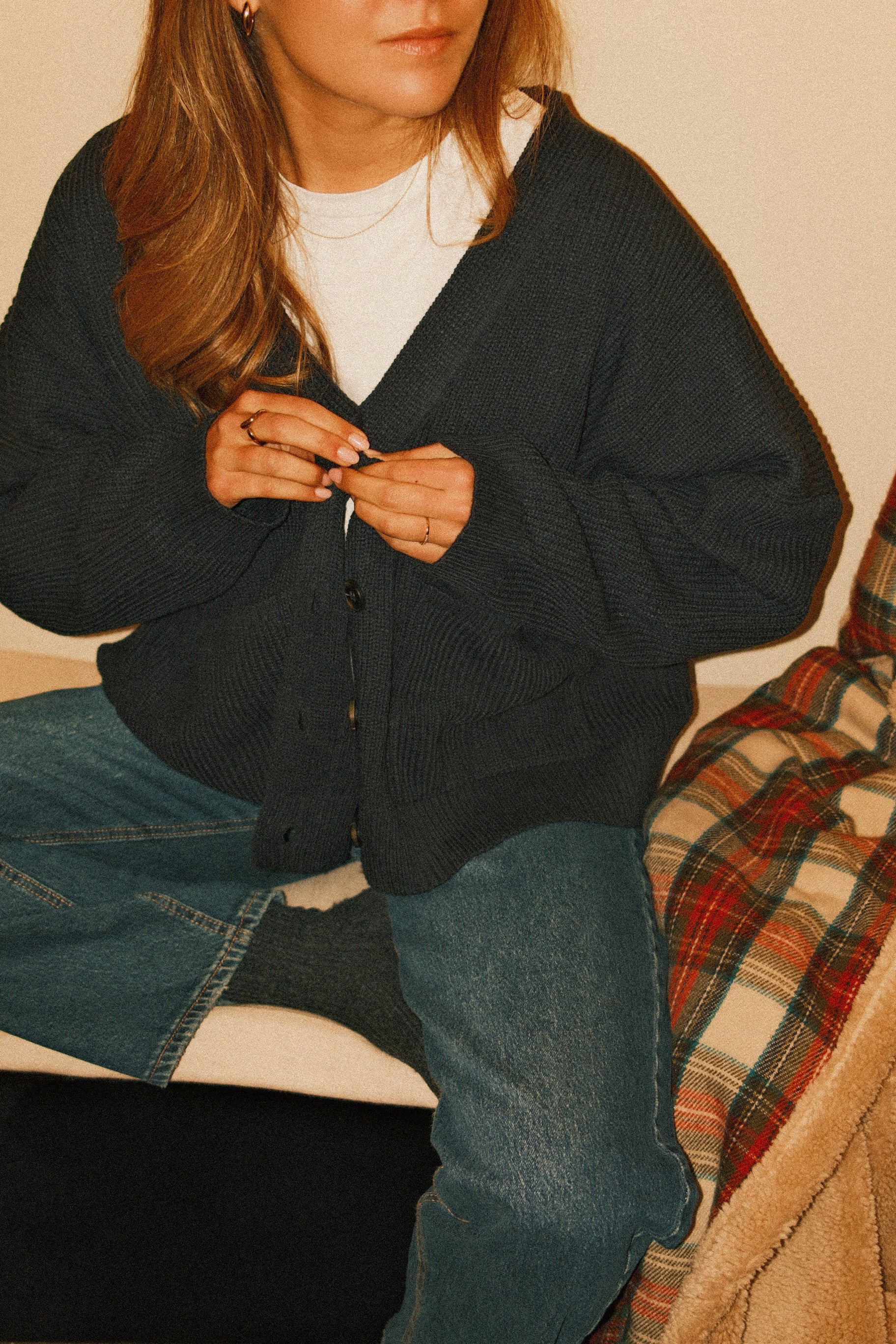 OVERSIZED LAUREN CARDIGAN NAVY