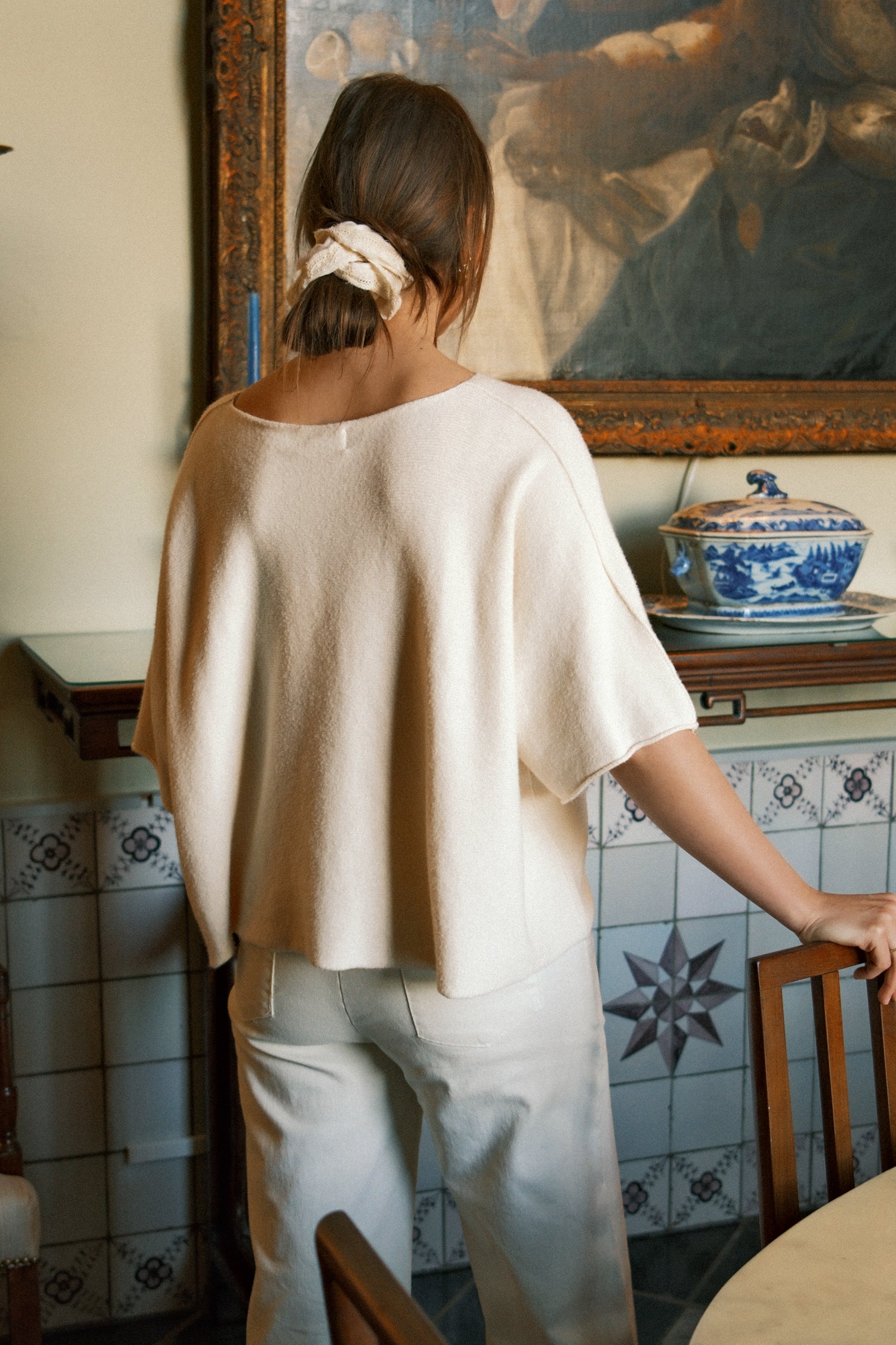 COTTON PANTALON ECRU
