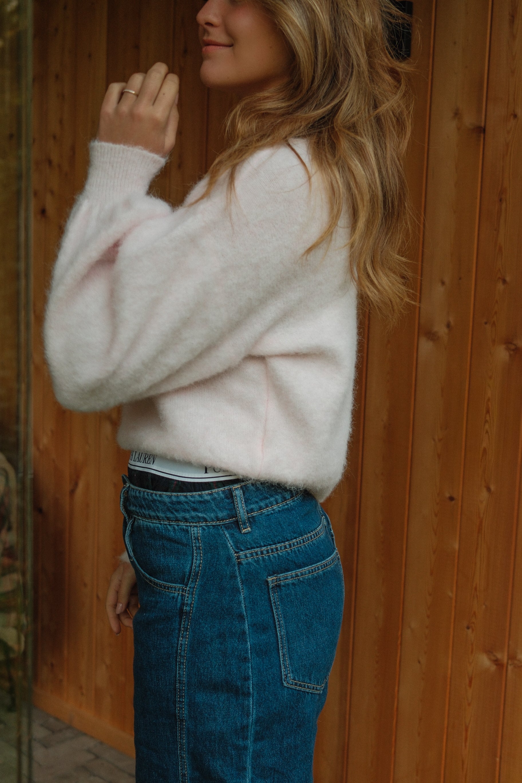 OFF SHOULDER KNIT BABY PINK