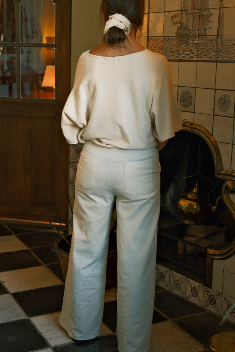 COTTON PANTALON ECRU